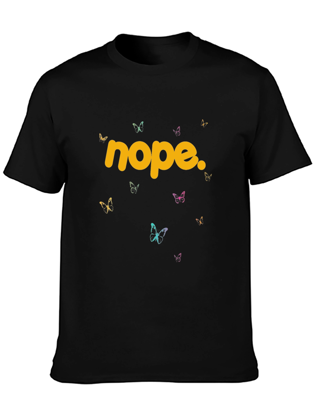 Nope Butterfly Graphic Tee - Trendy Casual T-Shirt