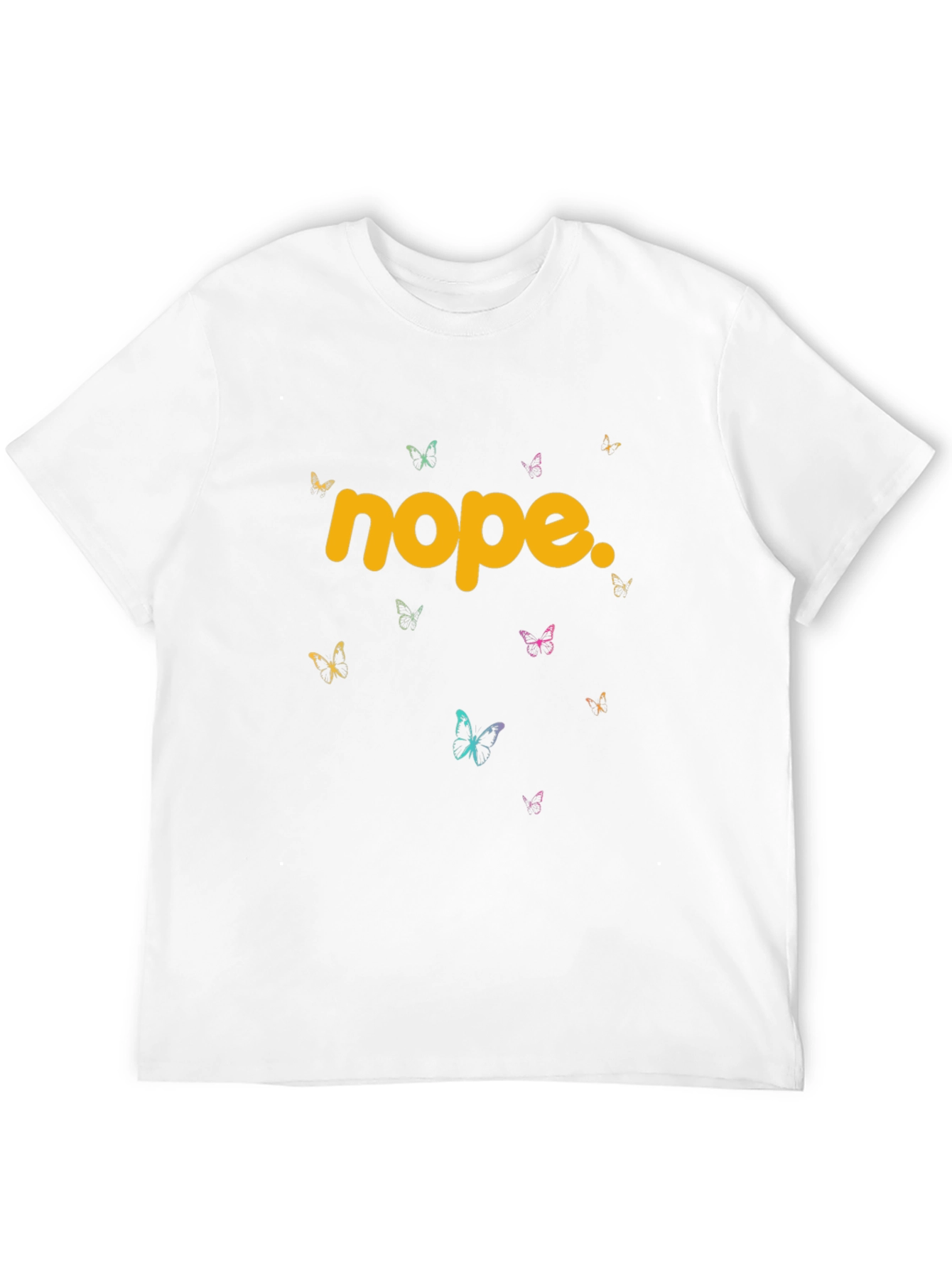 Nope Butterfly Graphic Tee - Trendy Casual T-Shirt