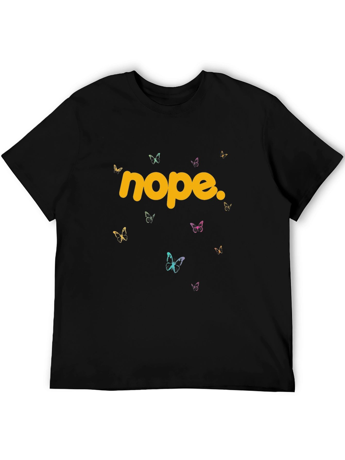 Nope Butterfly Graphic Tee - Trendy Casual T-Shirt