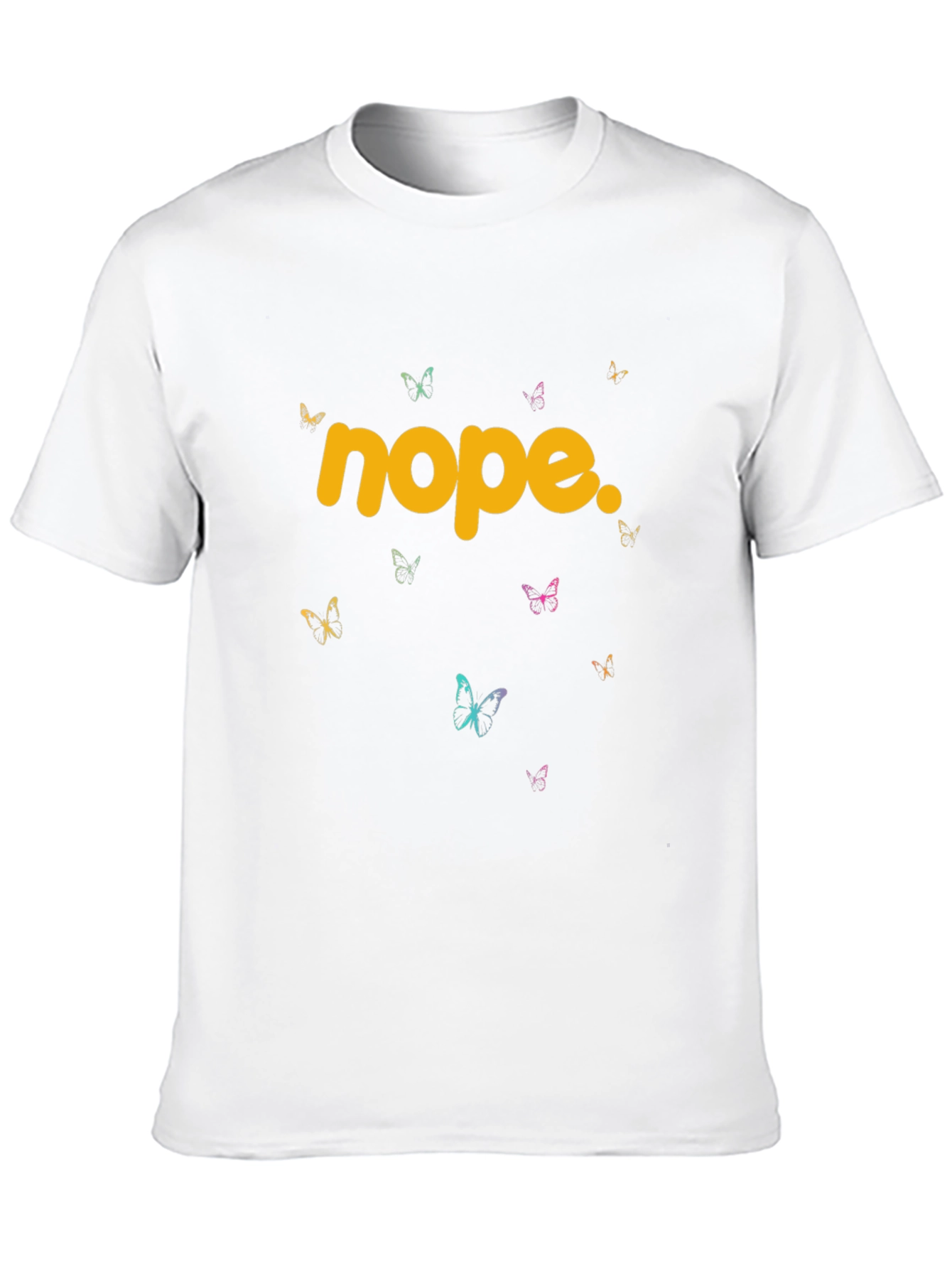 Nope Butterfly Graphic Tee - Trendy Casual T-Shirt