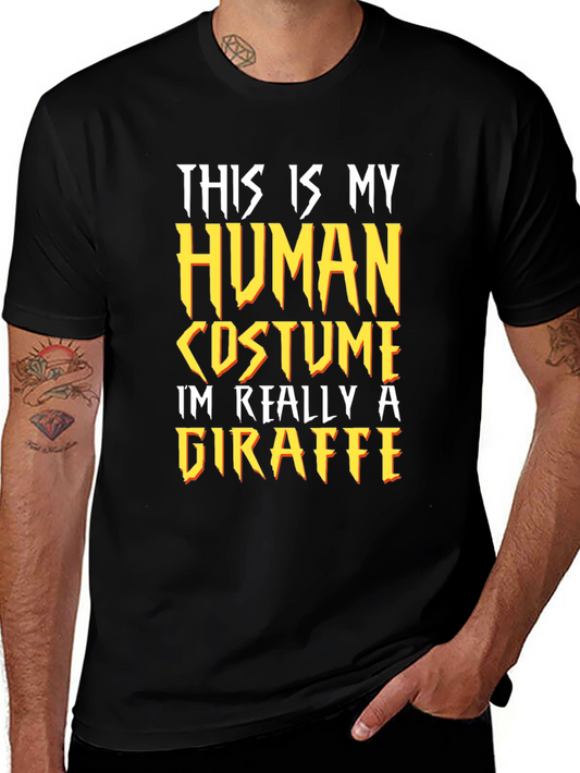 Human Costume Giraffe T-Shirt Funny Graphic Tee