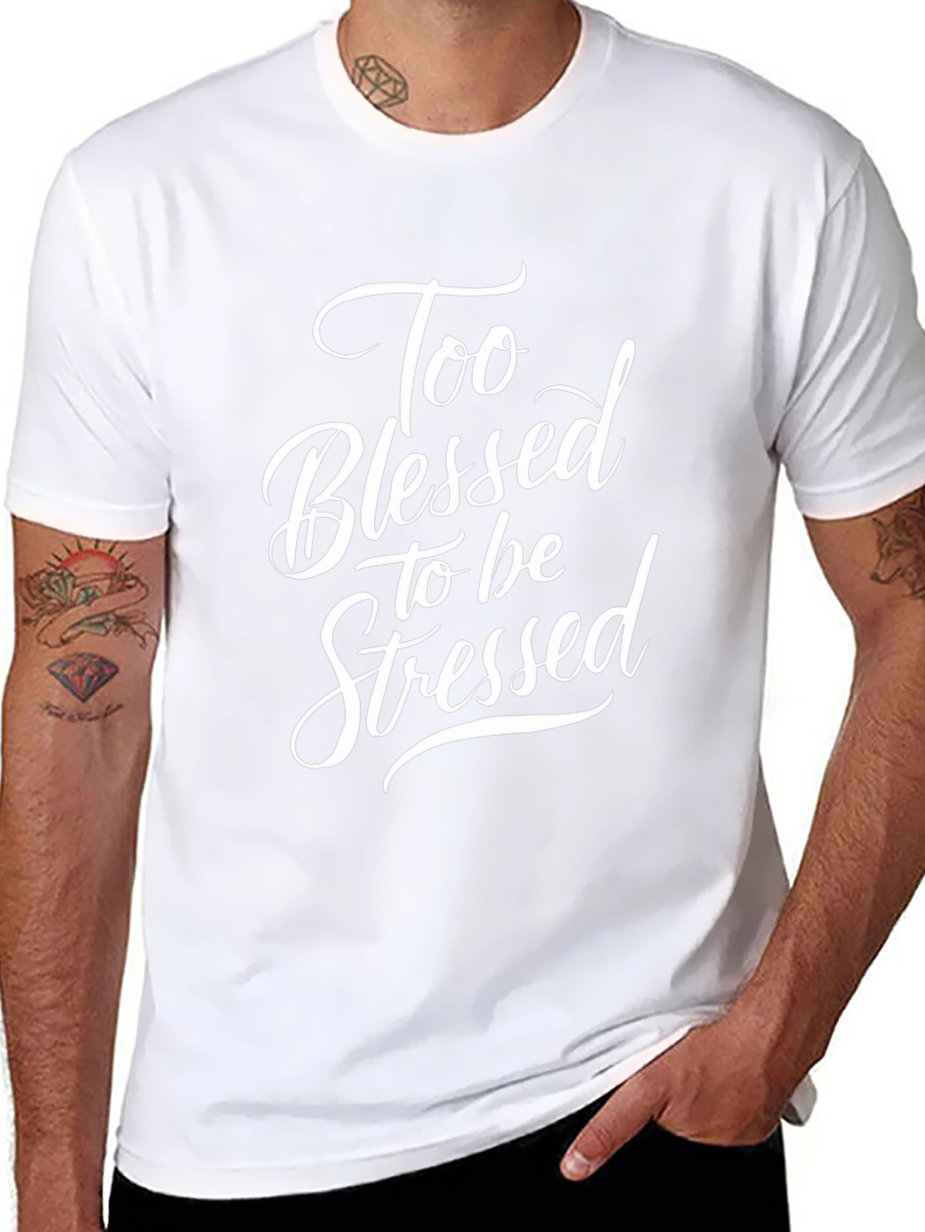 Too Blessed to be Stressed Black Tee