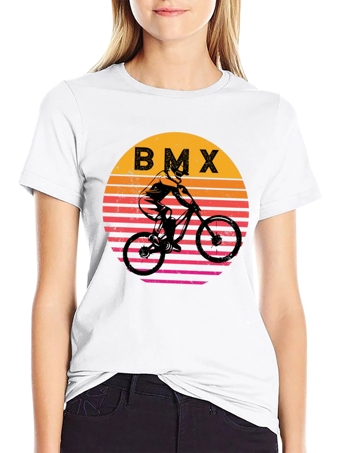 Retro BMX Sunset Graphic T-Shirt