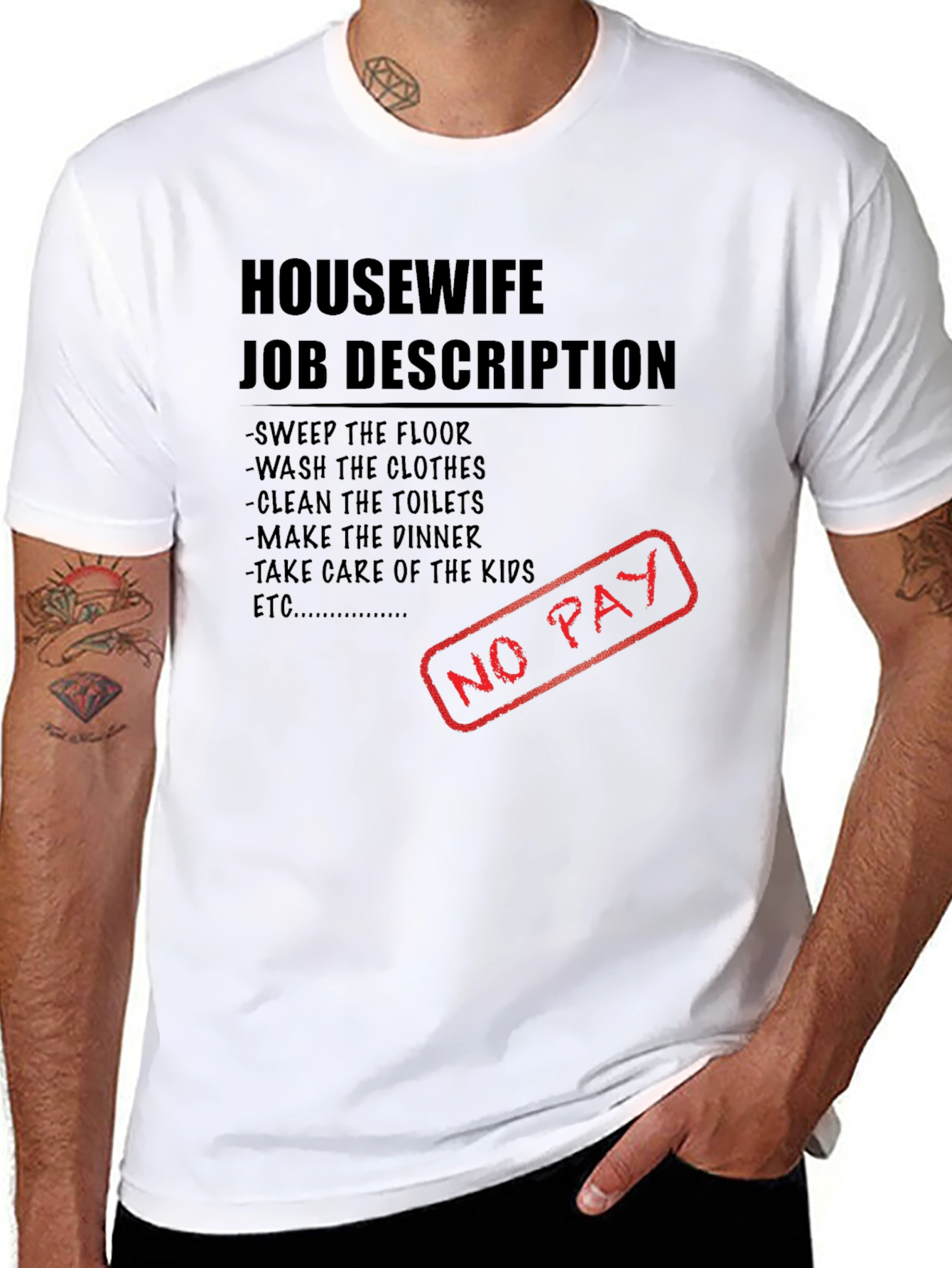 Humorous Housewife Job Description T-Shirt
