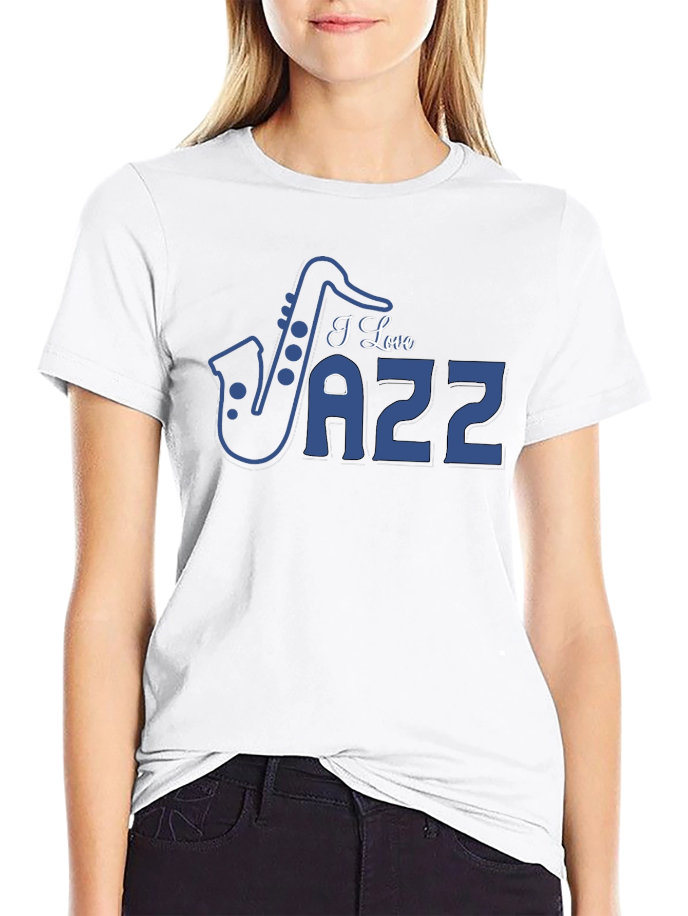 I Love Jazz Saxophone Graphic T-Shirt