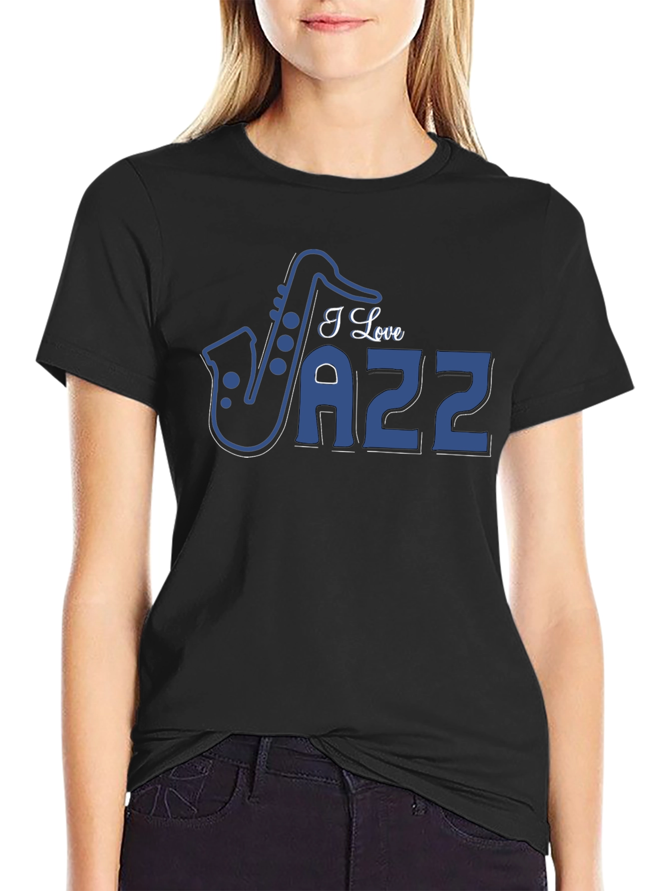 I Love Jazz Saxophone Graphic T-Shirt