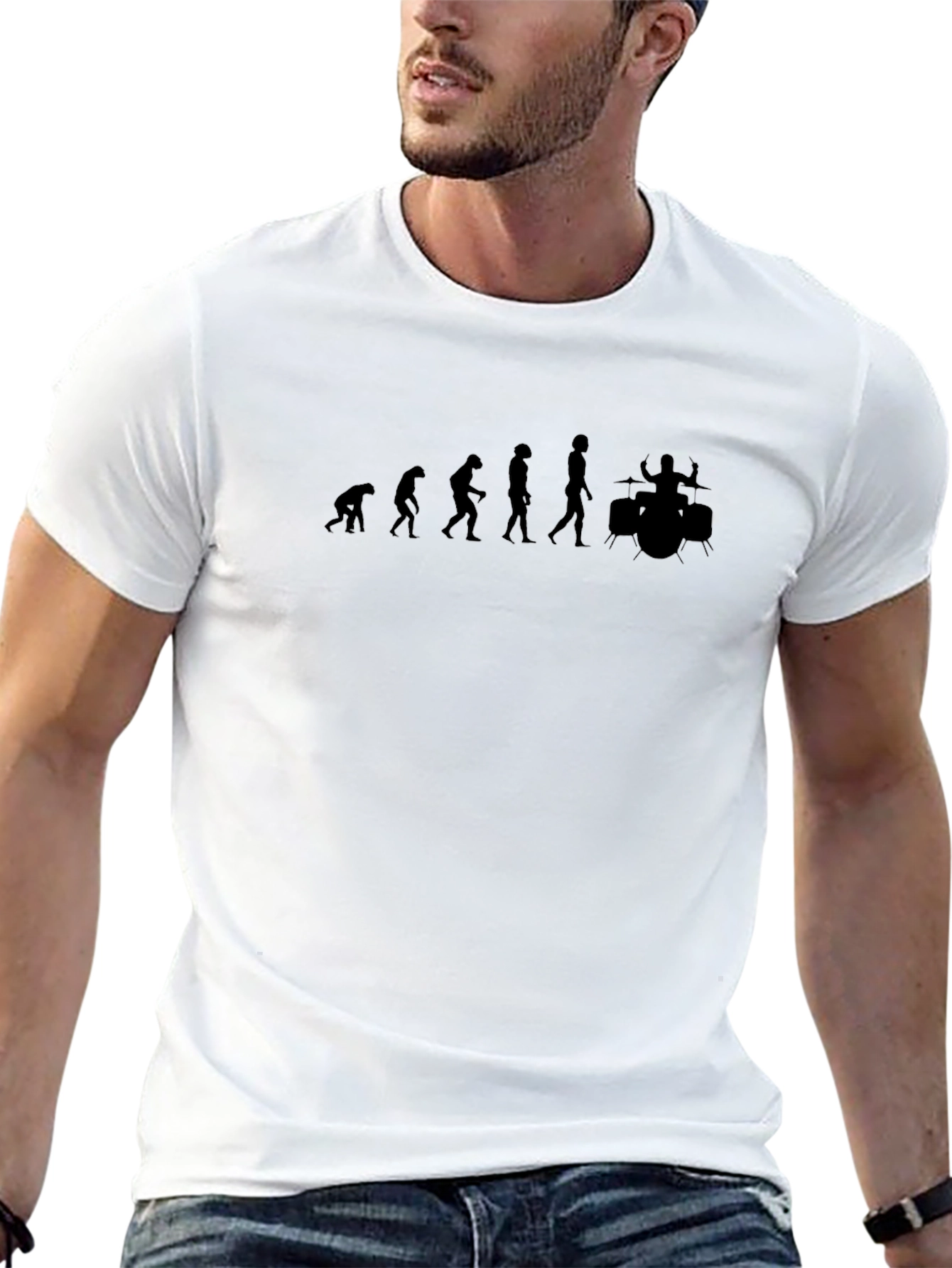 Evolution of Drumming Black T-Shirt