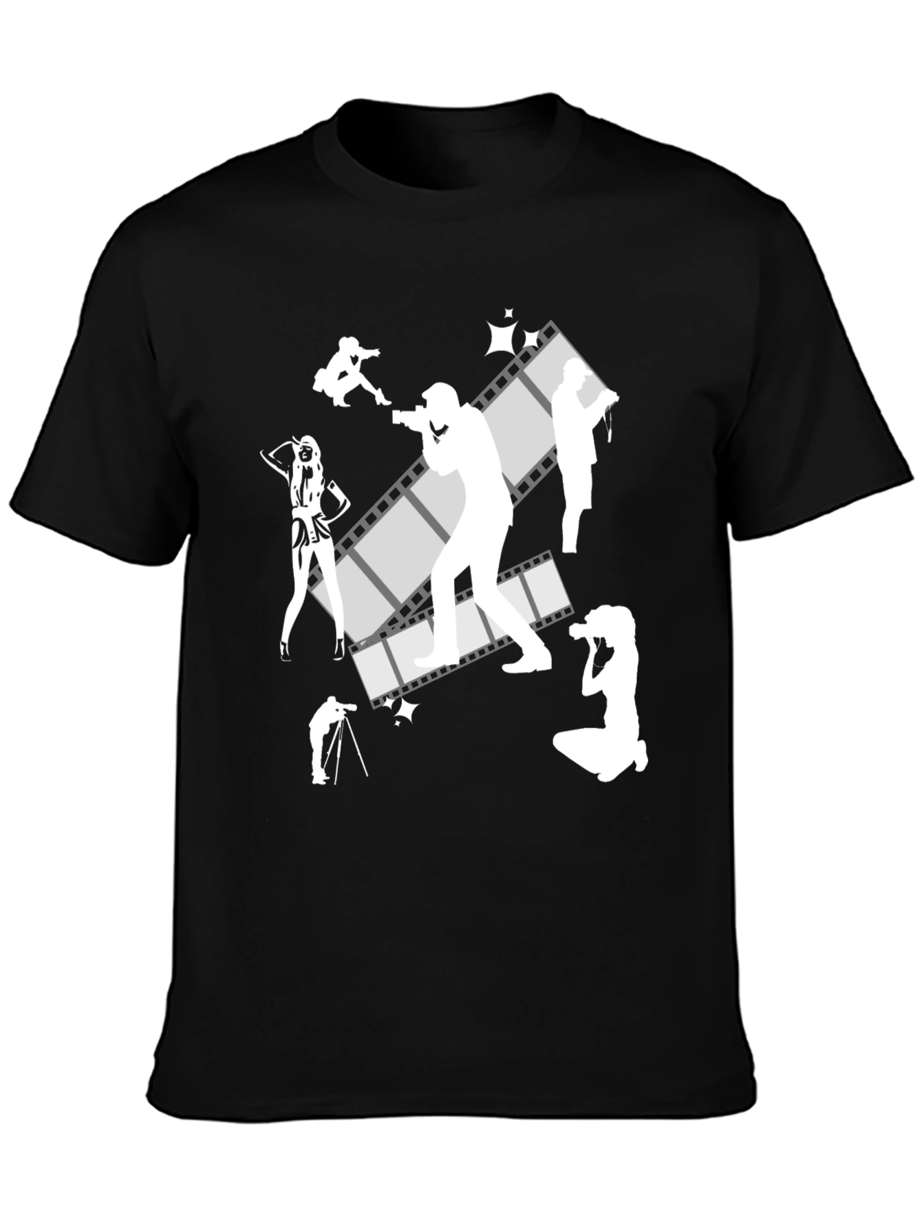 Photographer Film Reel Graphic Tee - Black