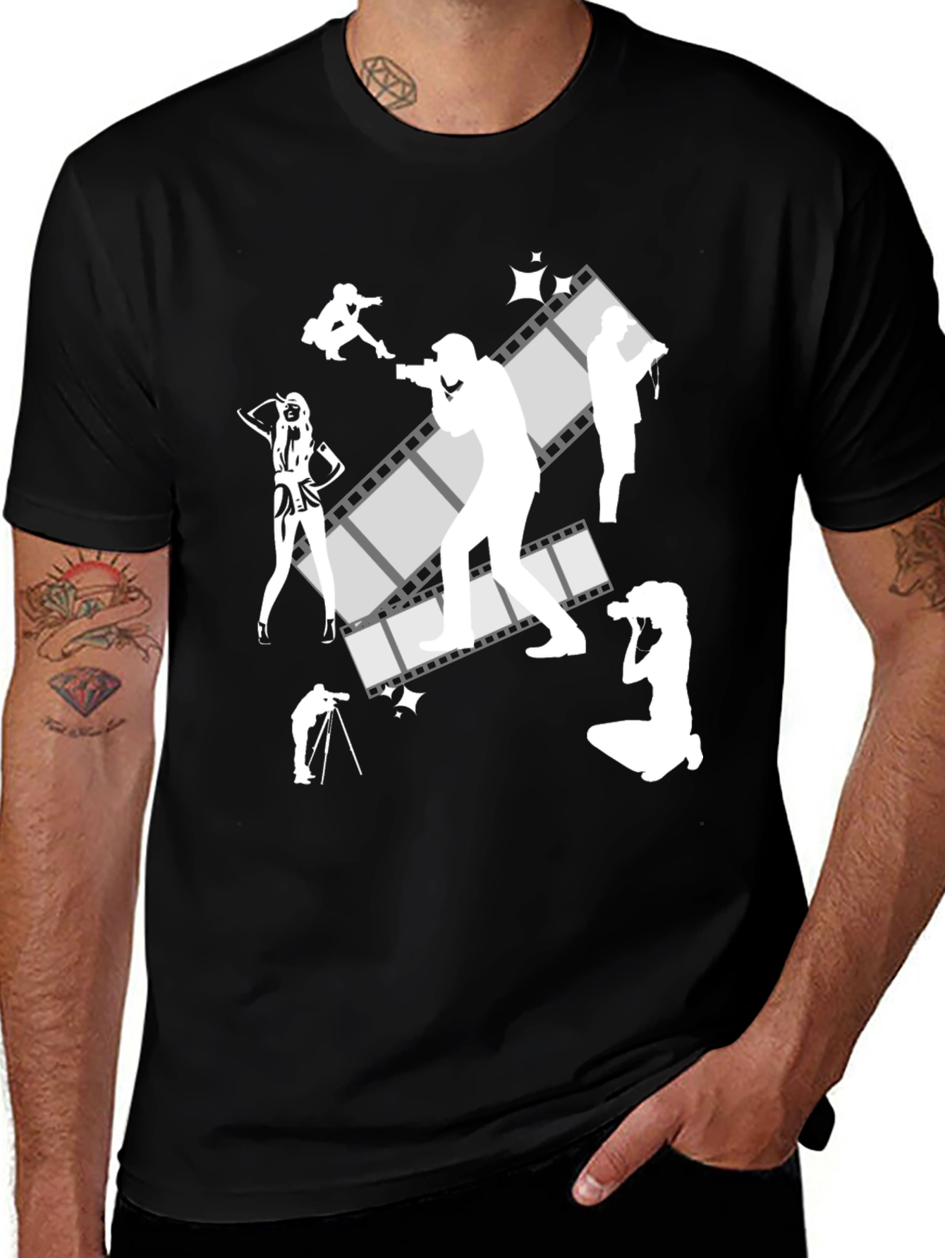Photographer Film Reel Graphic Tee - Black