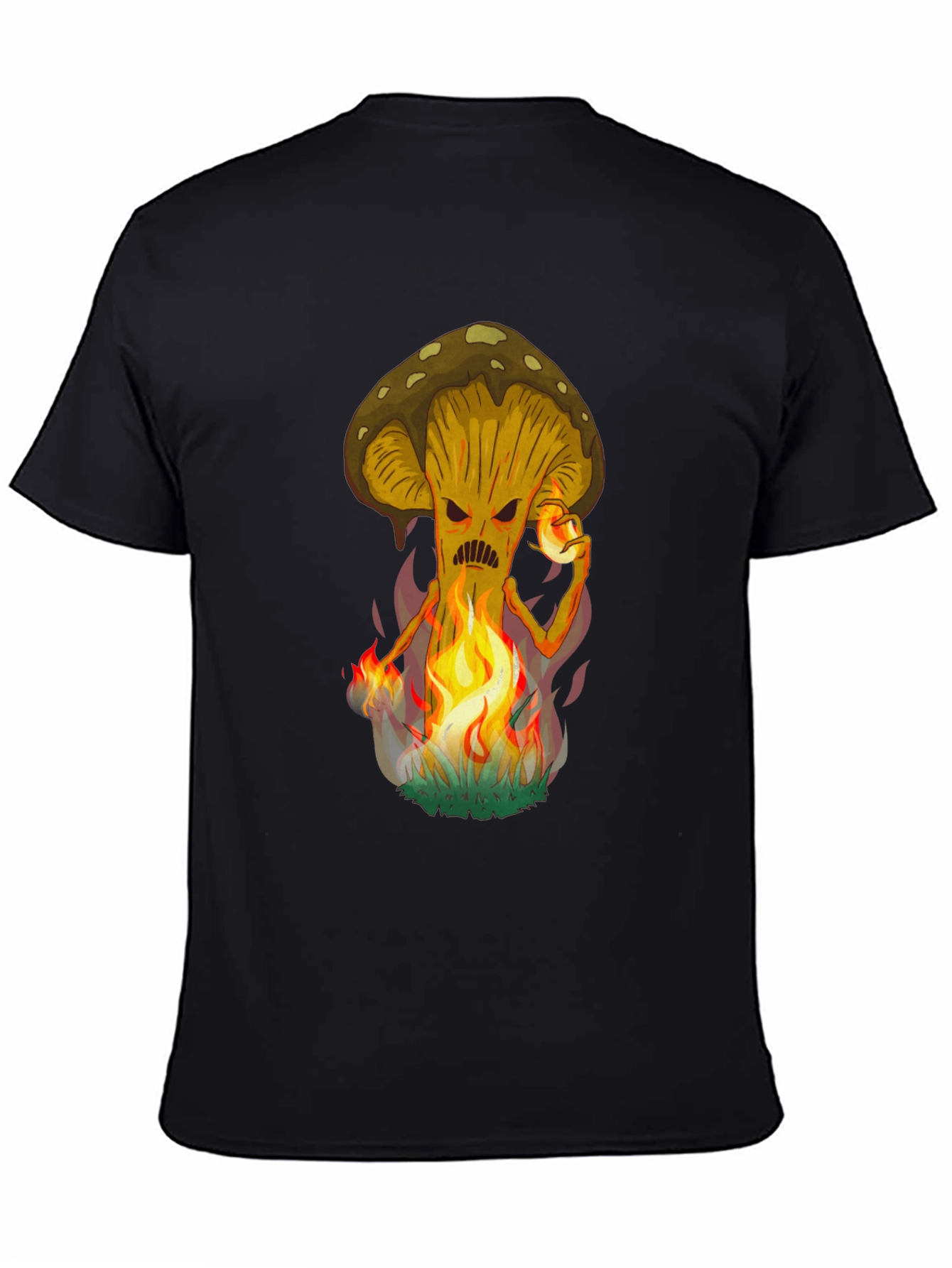 Fiery Mushroom Graphic Tee - Black