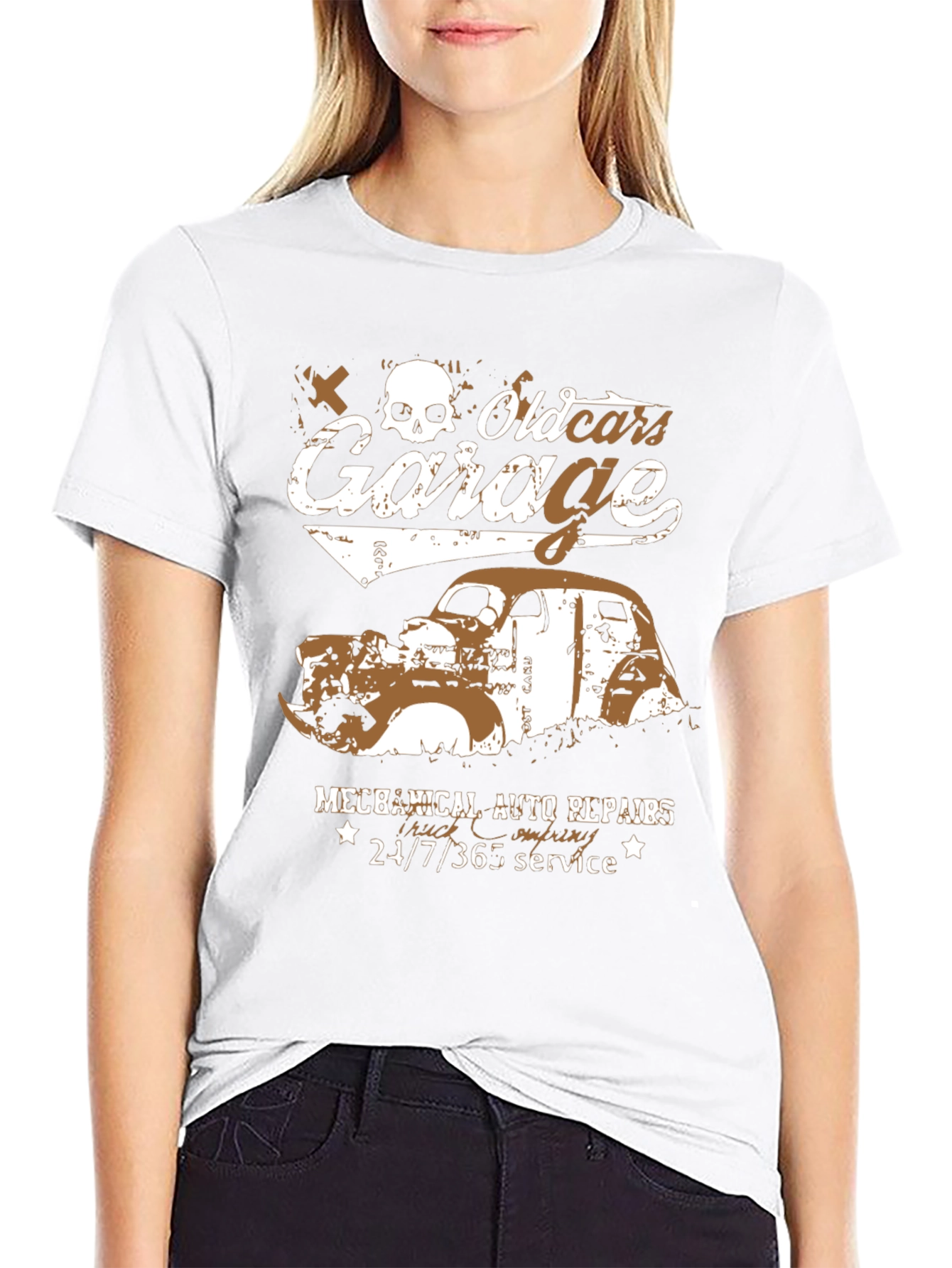 Old Cars Garage T-Shirt - Mechanical Auto Repairs
