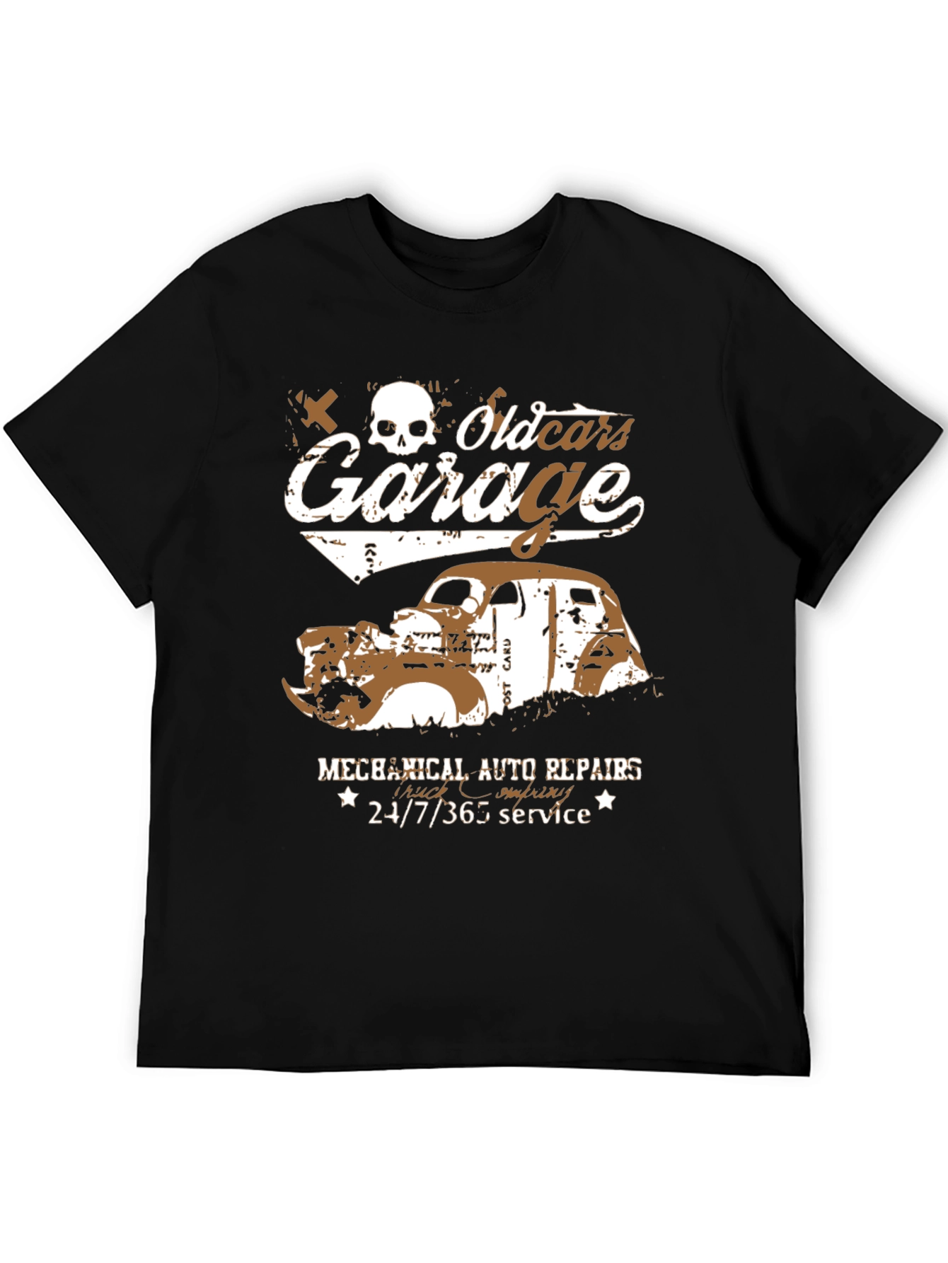 Old Cars Garage T-Shirt - Mechanical Auto Repairs