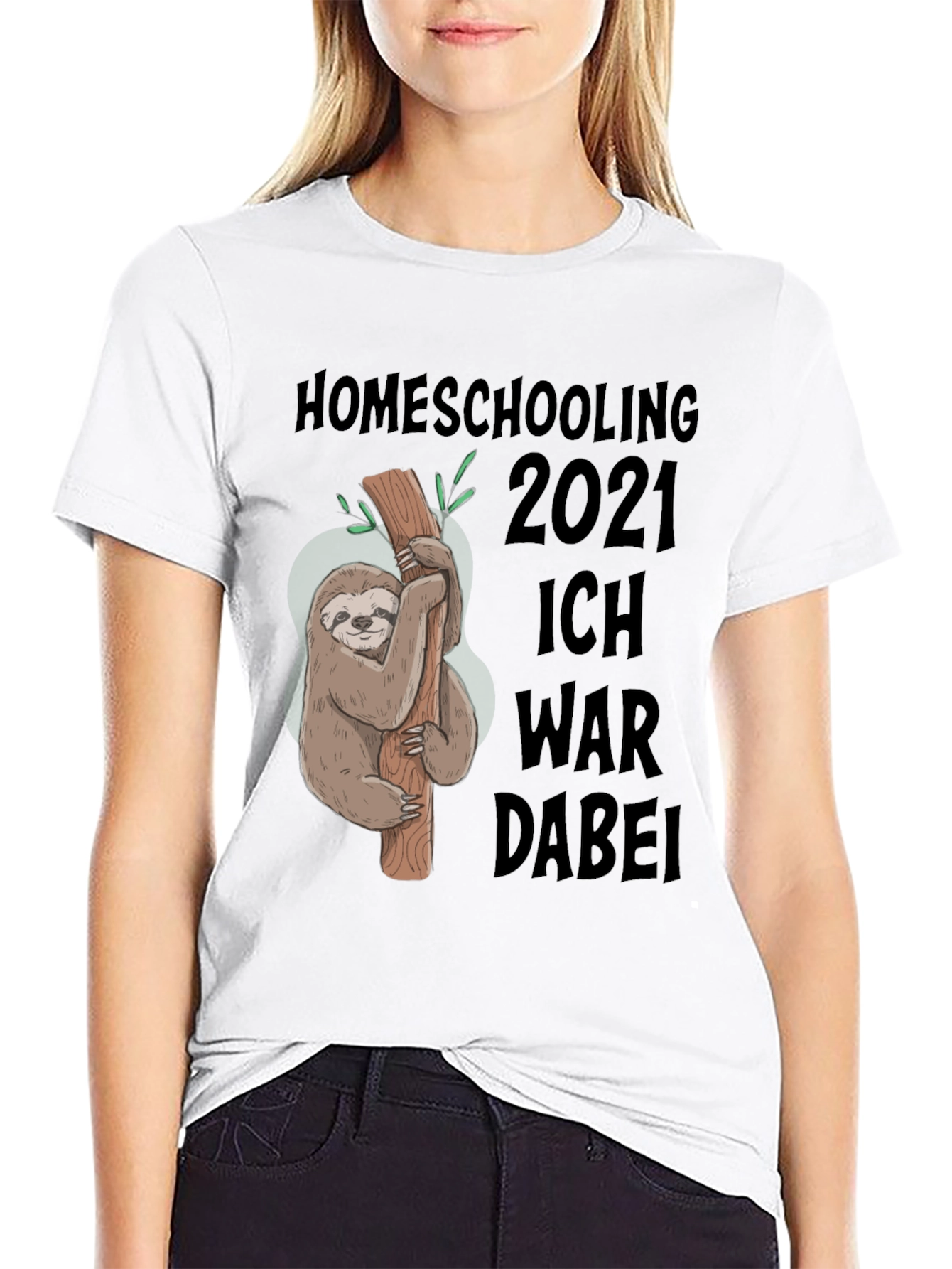 Homeschooling 2021 Sloth Graphic T-Shirt