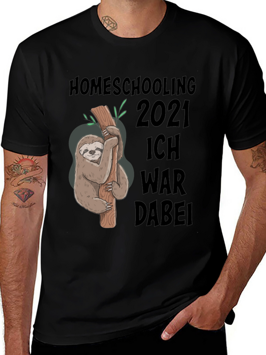 Homeschooling 2021 Sloth Graphic T-Shirt