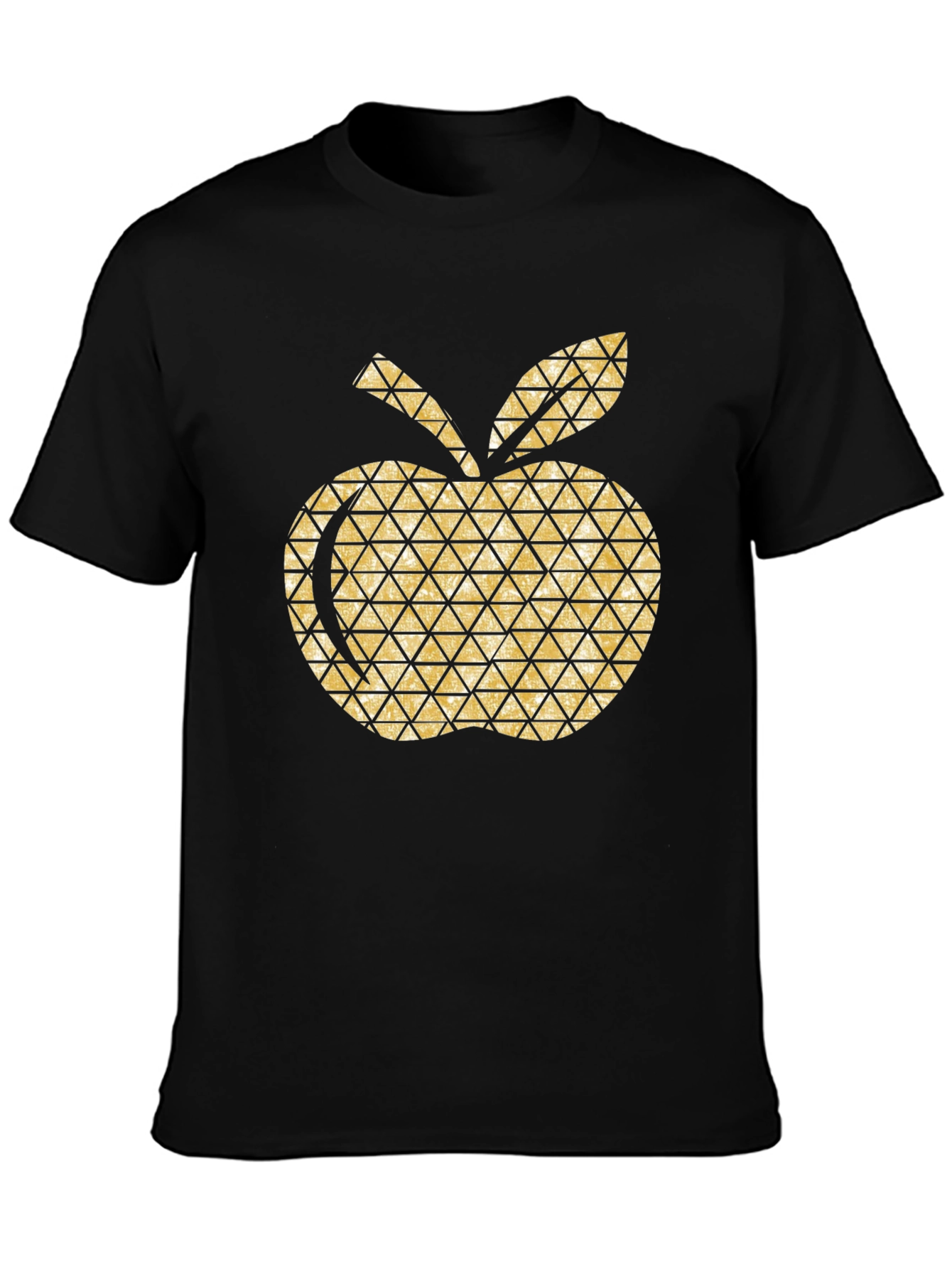Golden Apple Graphic Tee - Modern Geometric Design