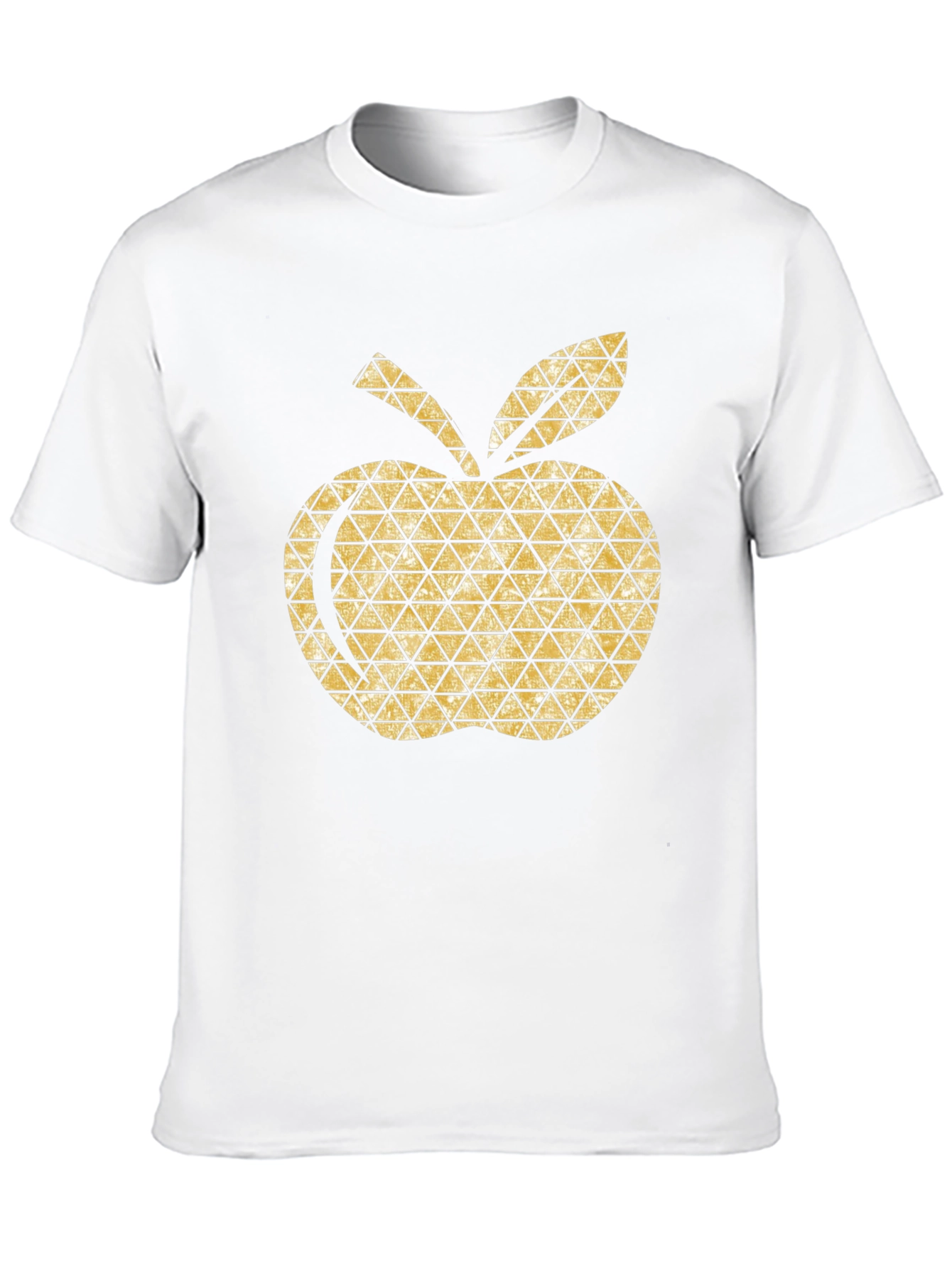 Golden Apple Graphic Tee - Modern Geometric Design