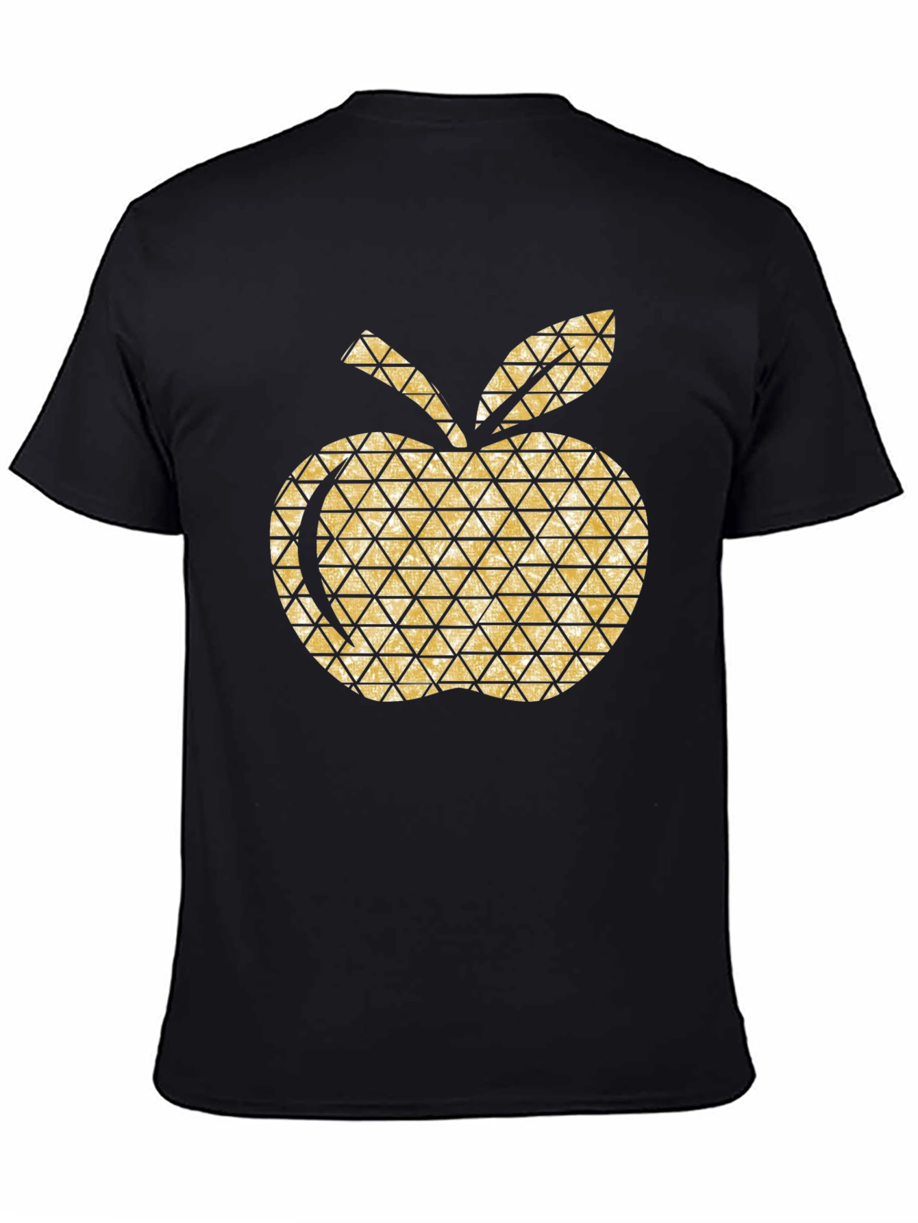 Golden Apple Graphic Tee - Modern Geometric Design