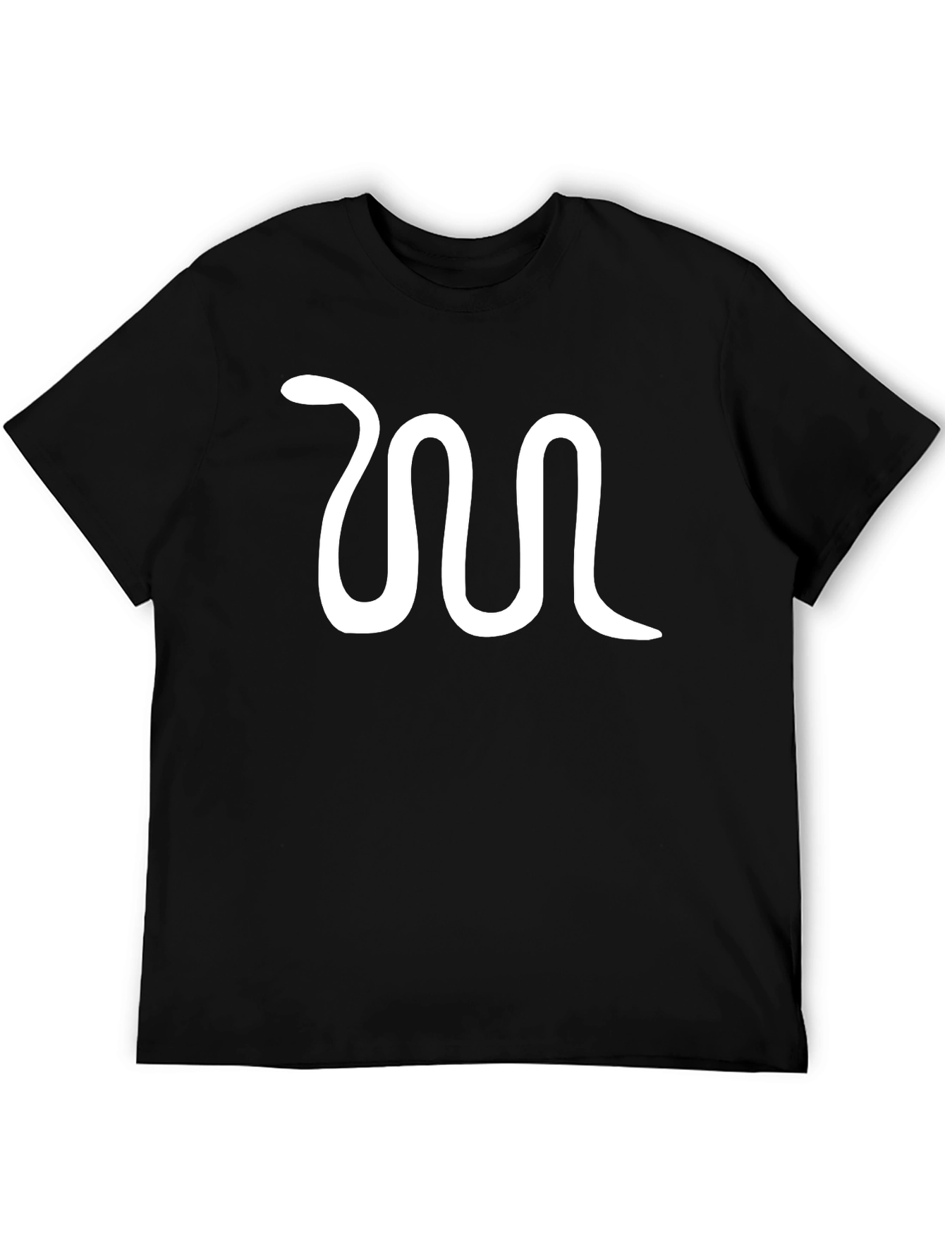 Mens Black T-Shirt with Snake Graphic