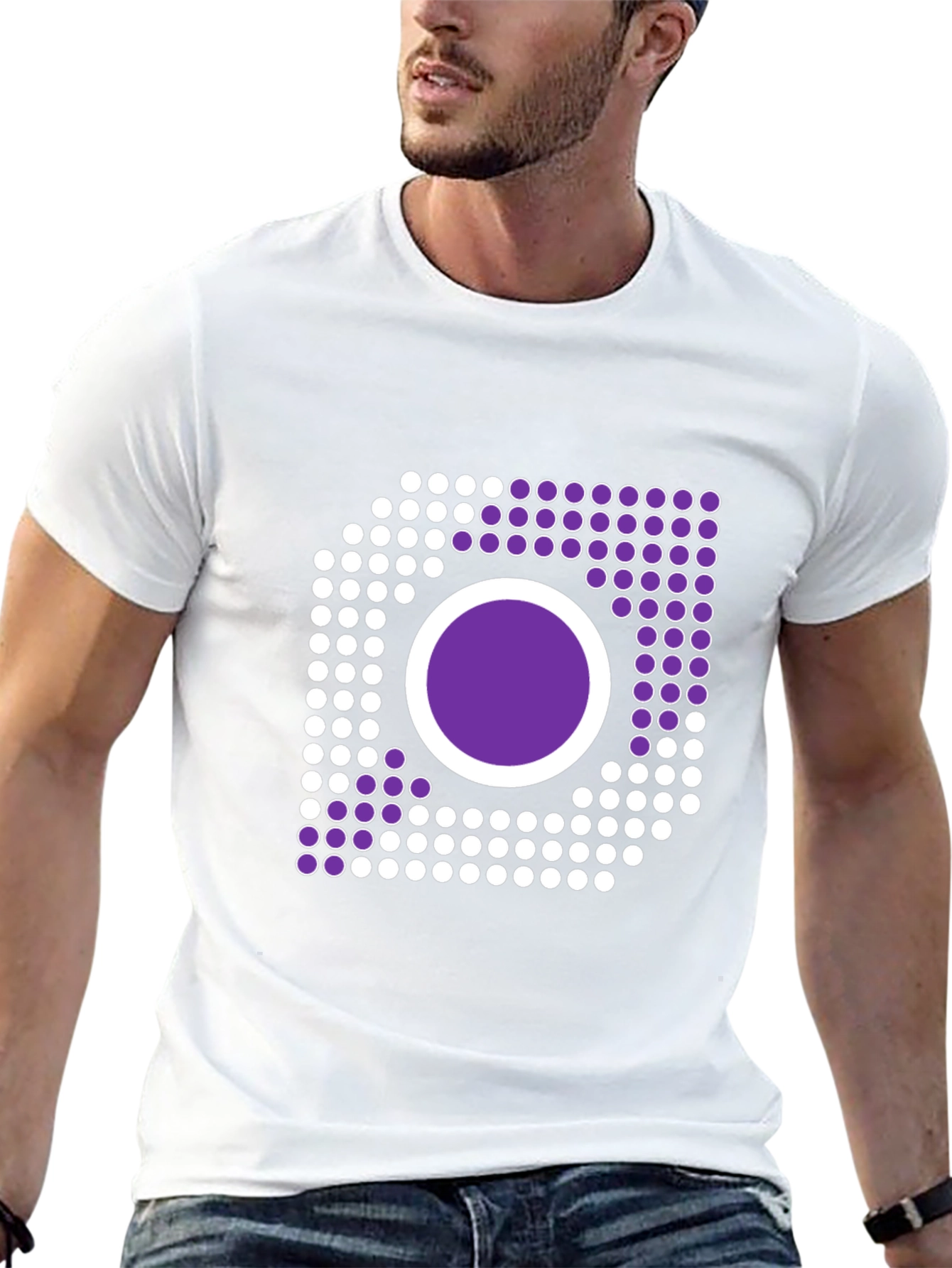 Abstract Circle Graphic Black T-Shirt