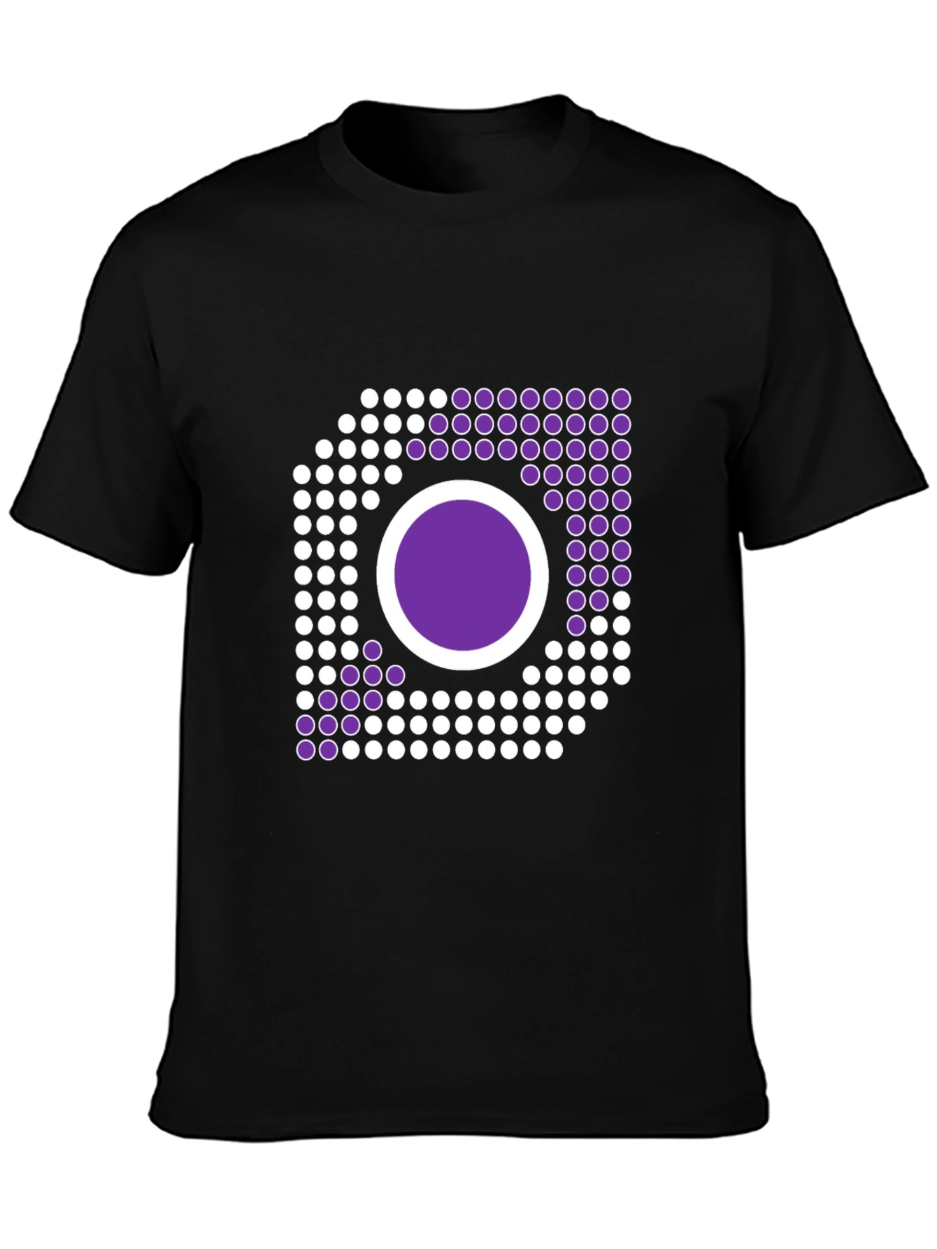 Abstract Circle Graphic Black T-Shirt