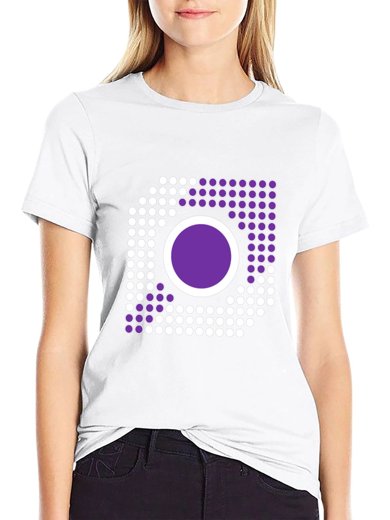 Abstract Circle Graphic Black T-Shirt
