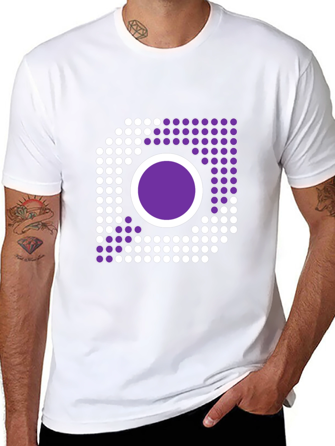 Abstract Circle Graphic Black T-Shirt
