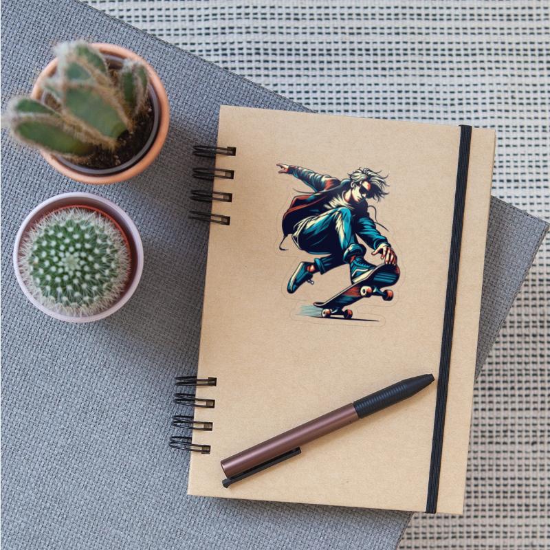 Vibrant colorful motif of a skater