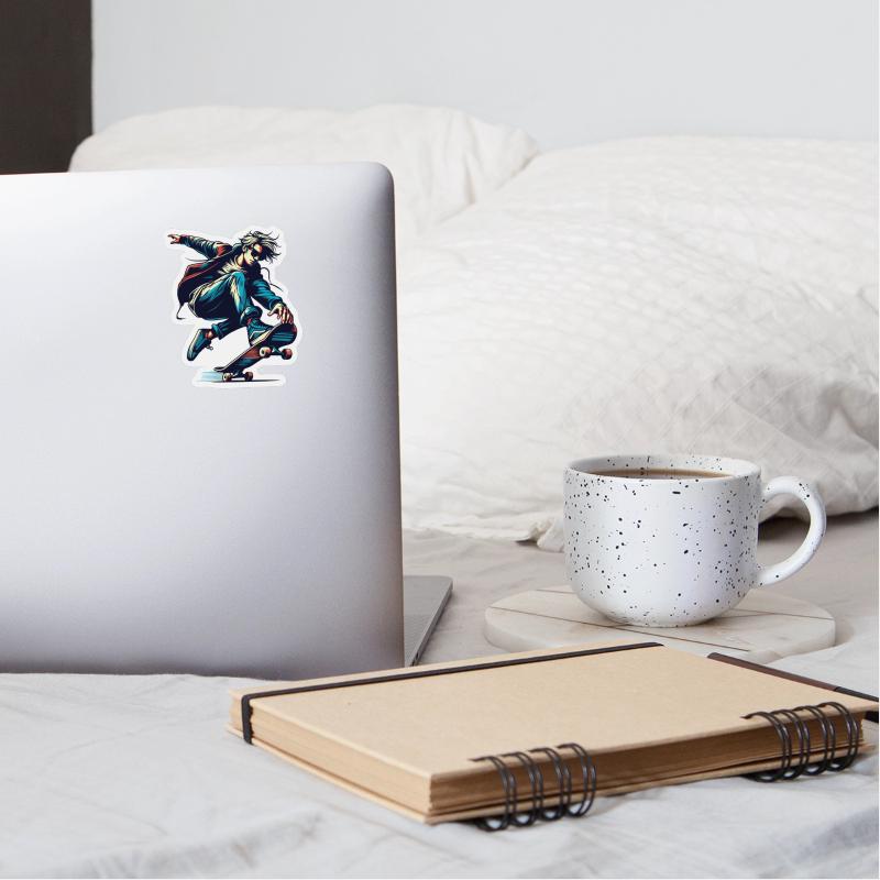 Vibrant colorful motif of a skater