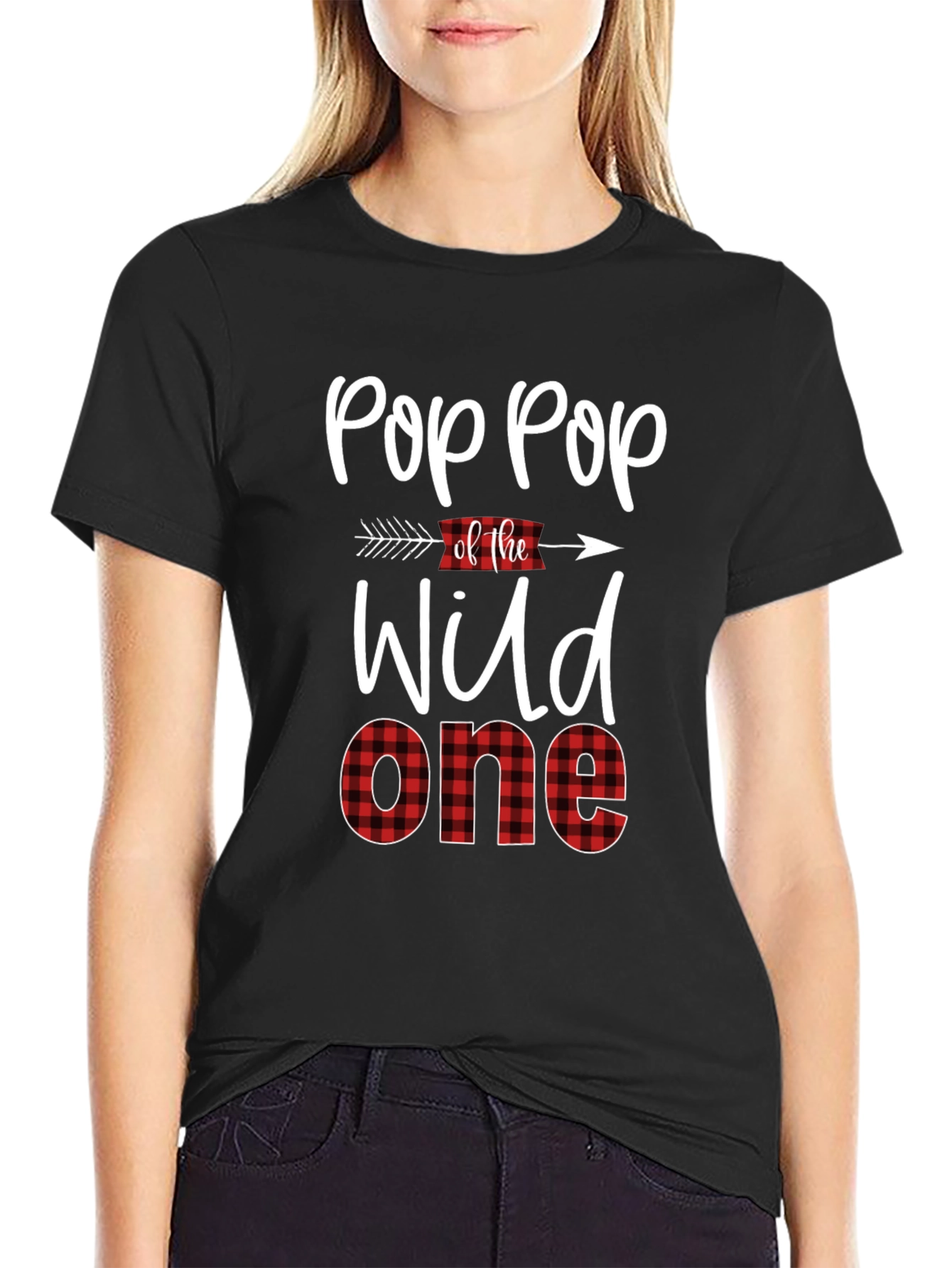 Pop Pop of the Wild One Black Graphic Tee