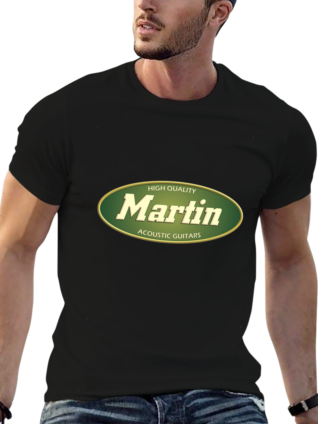 Martin Acoustic Guitars High Quality Black T-Shirt