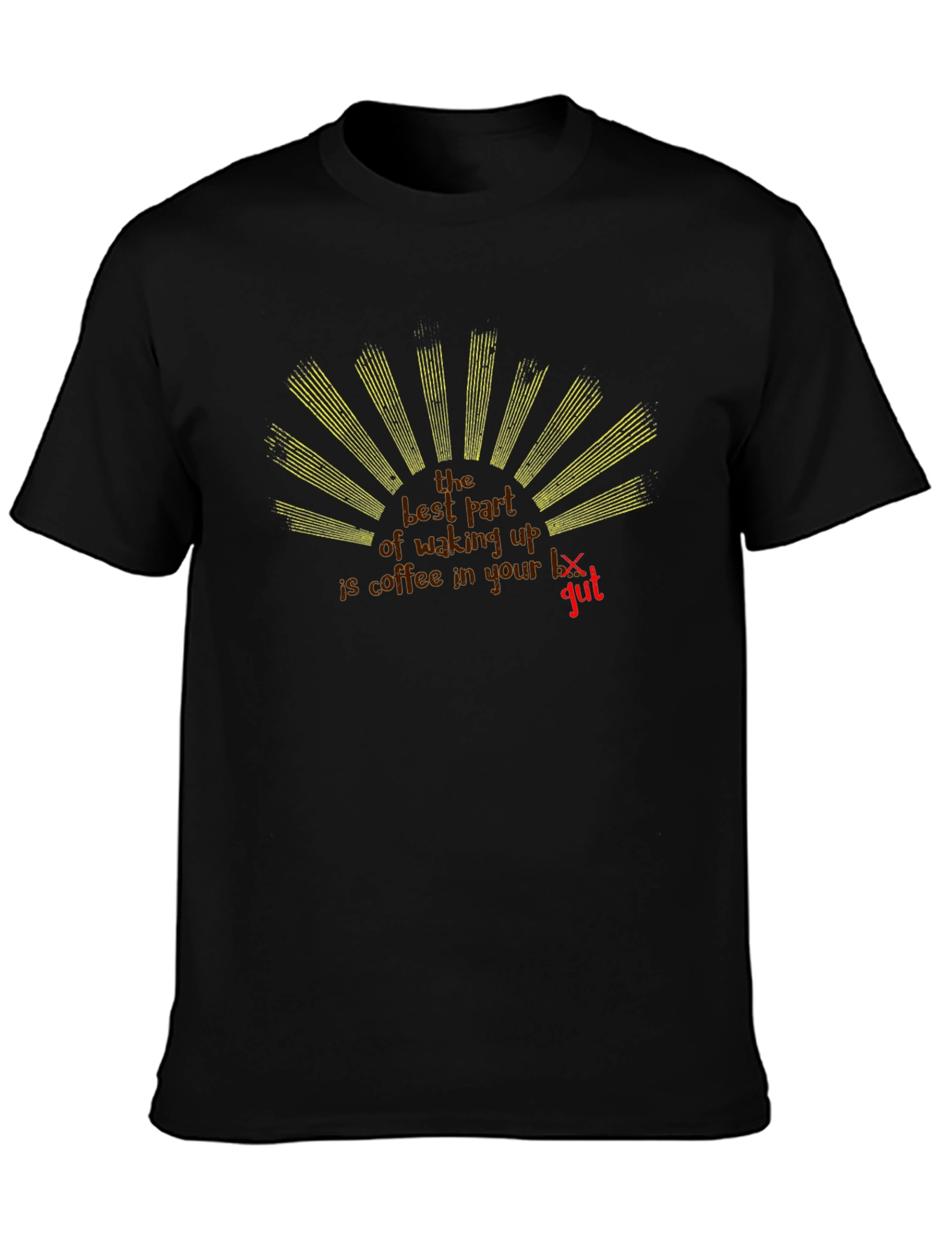Coffee Gut T-Shirt - Black Tee with Funny Graphic