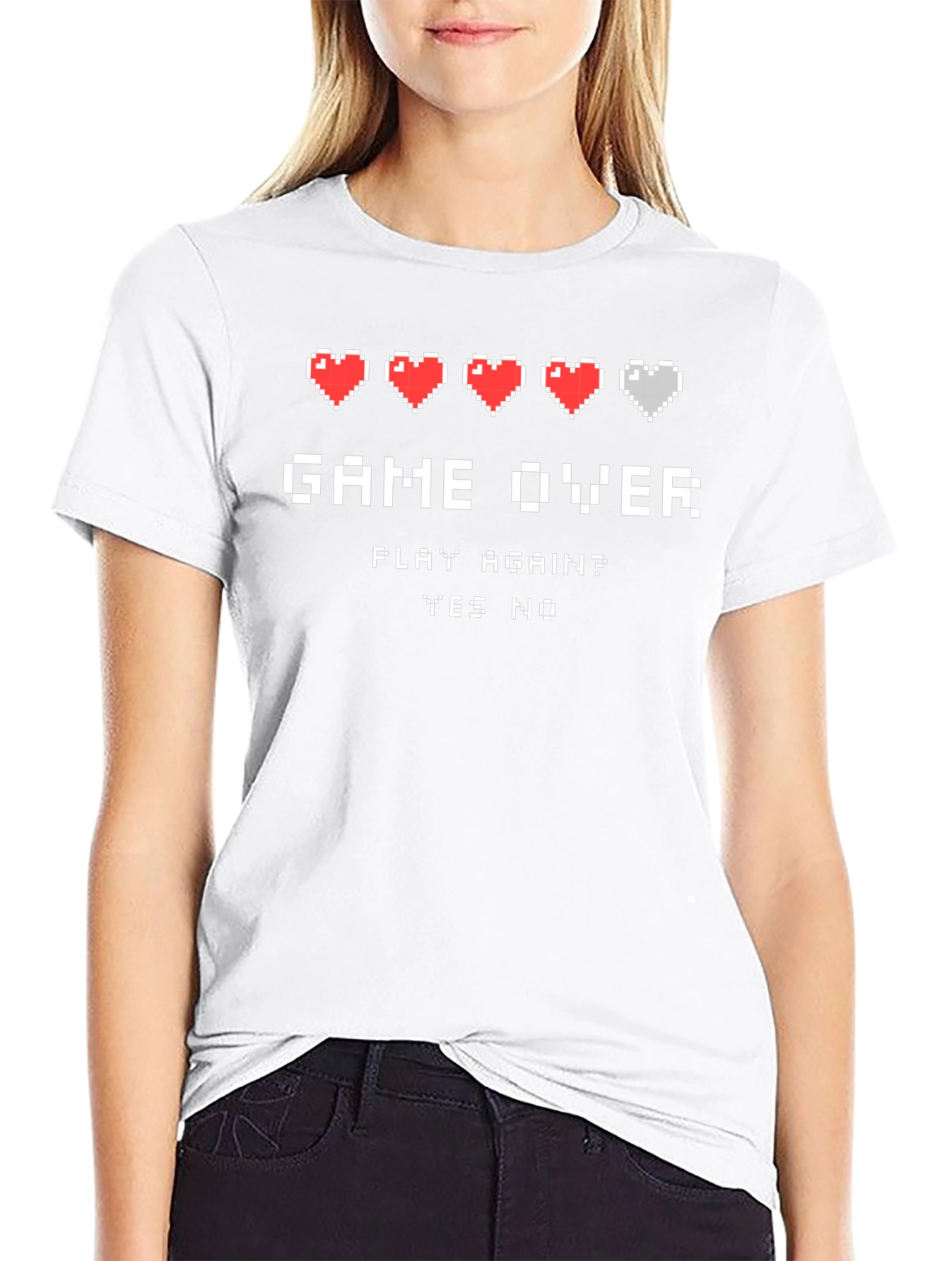 Game Over Pixel Art Graphic T-Shirt - Gamer Tee