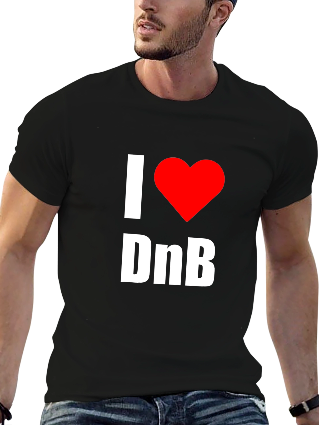 I Love DnB Graphic Tee - Music Lovers T-Shirt