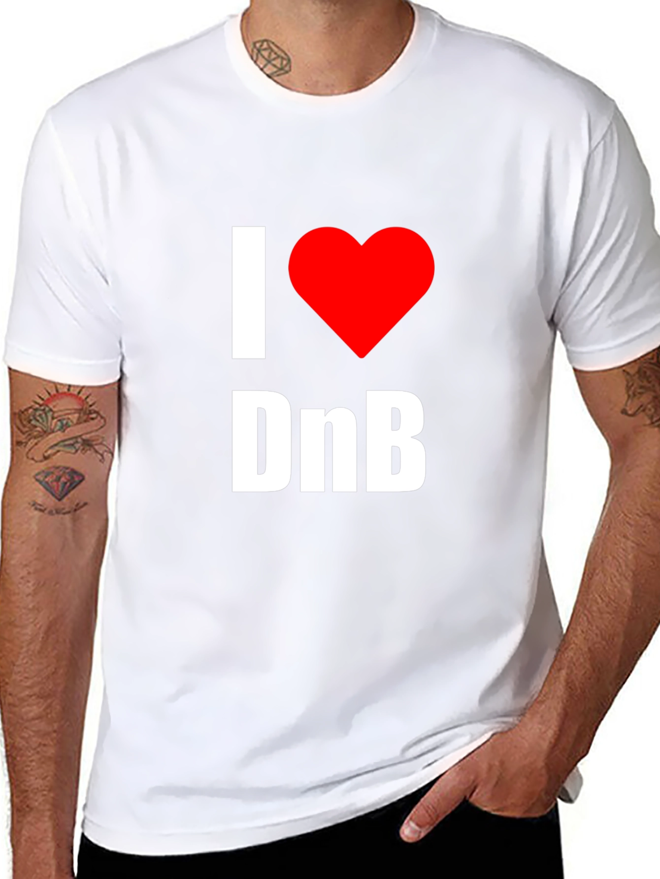 I Love DnB Graphic Tee - Music Lovers T-Shirt