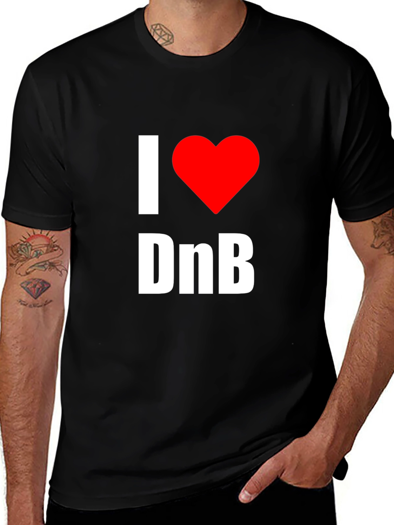 I Love DnB Graphic Tee - Music Lovers T-Shirt