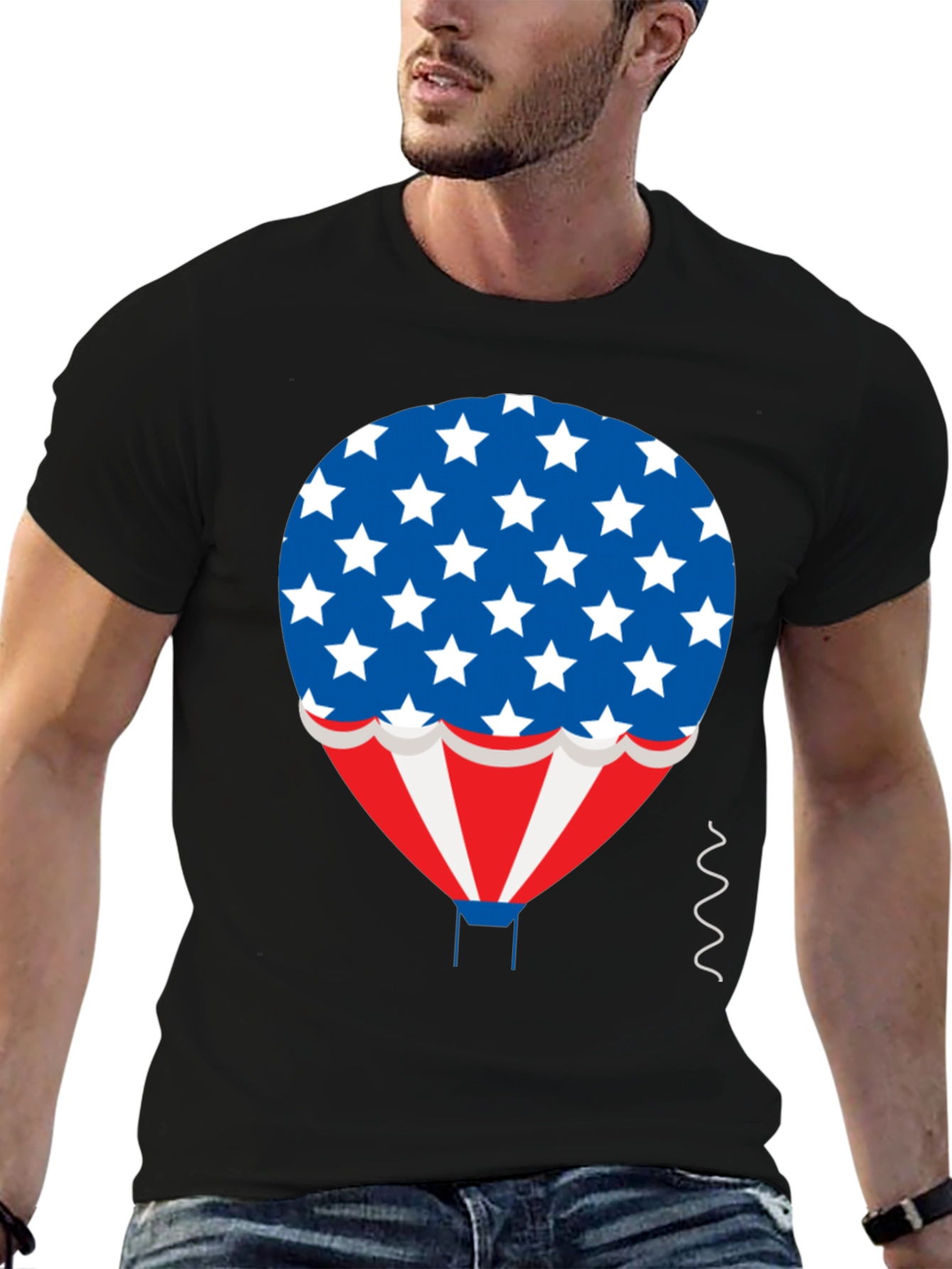 Patriotic Hot Air Balloon Graphic T-Shirt