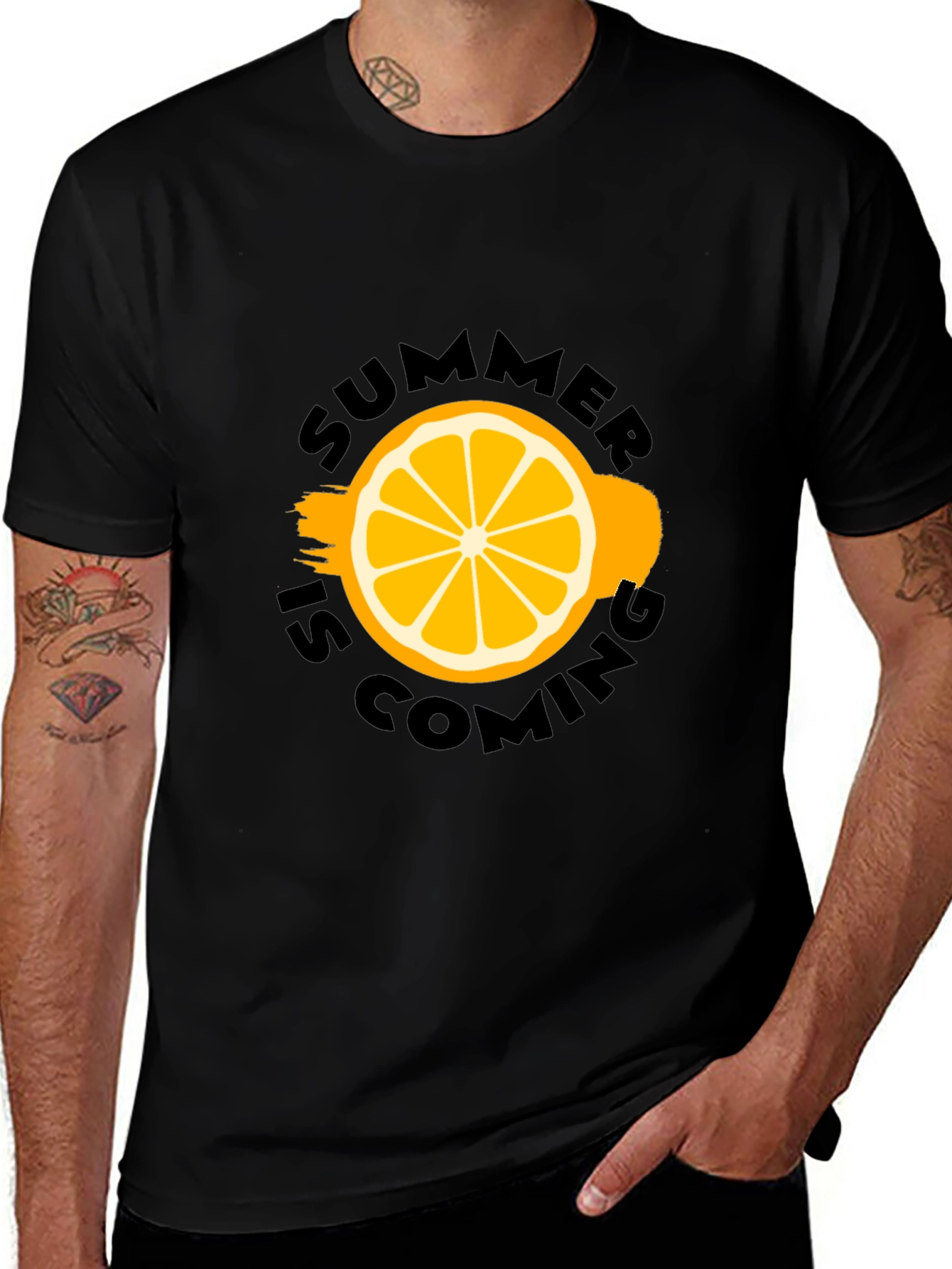 Summer Is Coming Black Graphic Tee