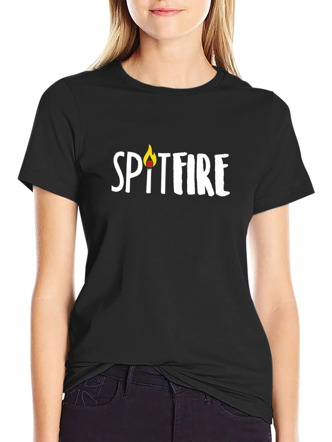 Spitfire Graphic Tee - Casual Black T-Shirt