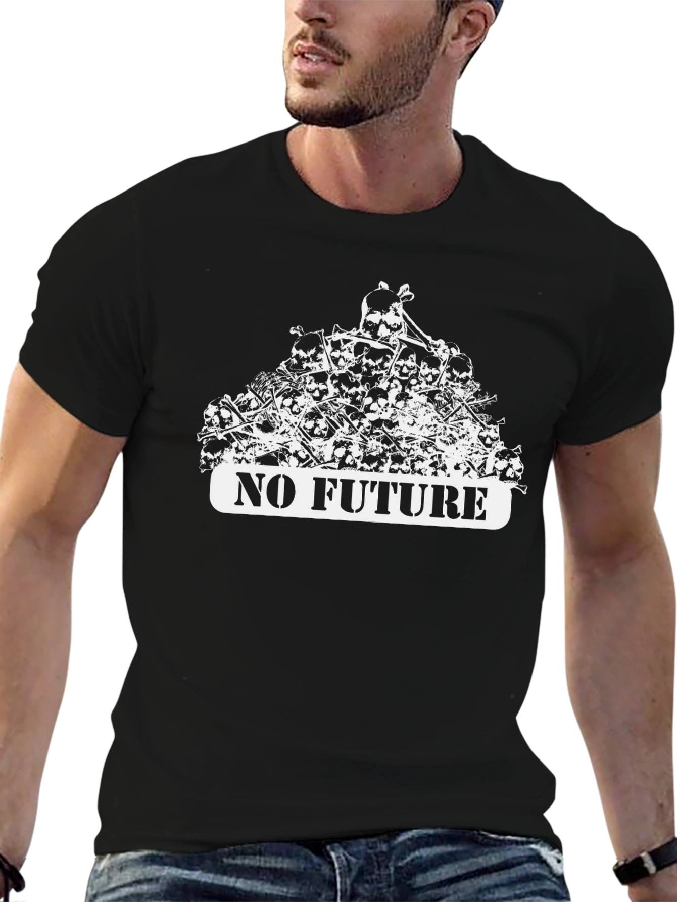 No Future Skull Pile Graphic Tee - Edgy Streetwear