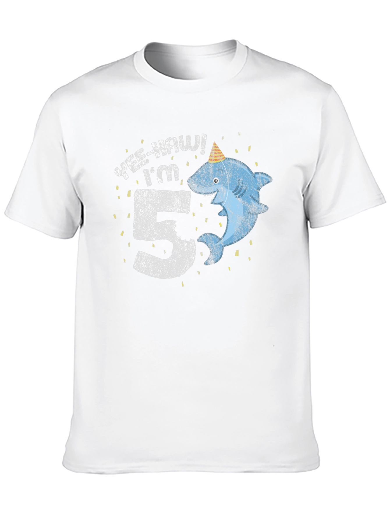 Yee-Haw Im 5 Shark Birthday Tee