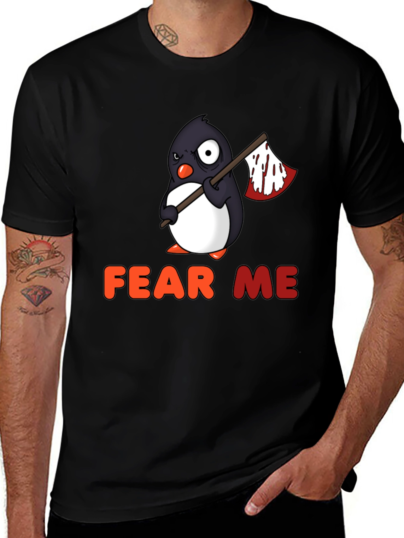 Fear Me Penguin Graphic T-Shirt