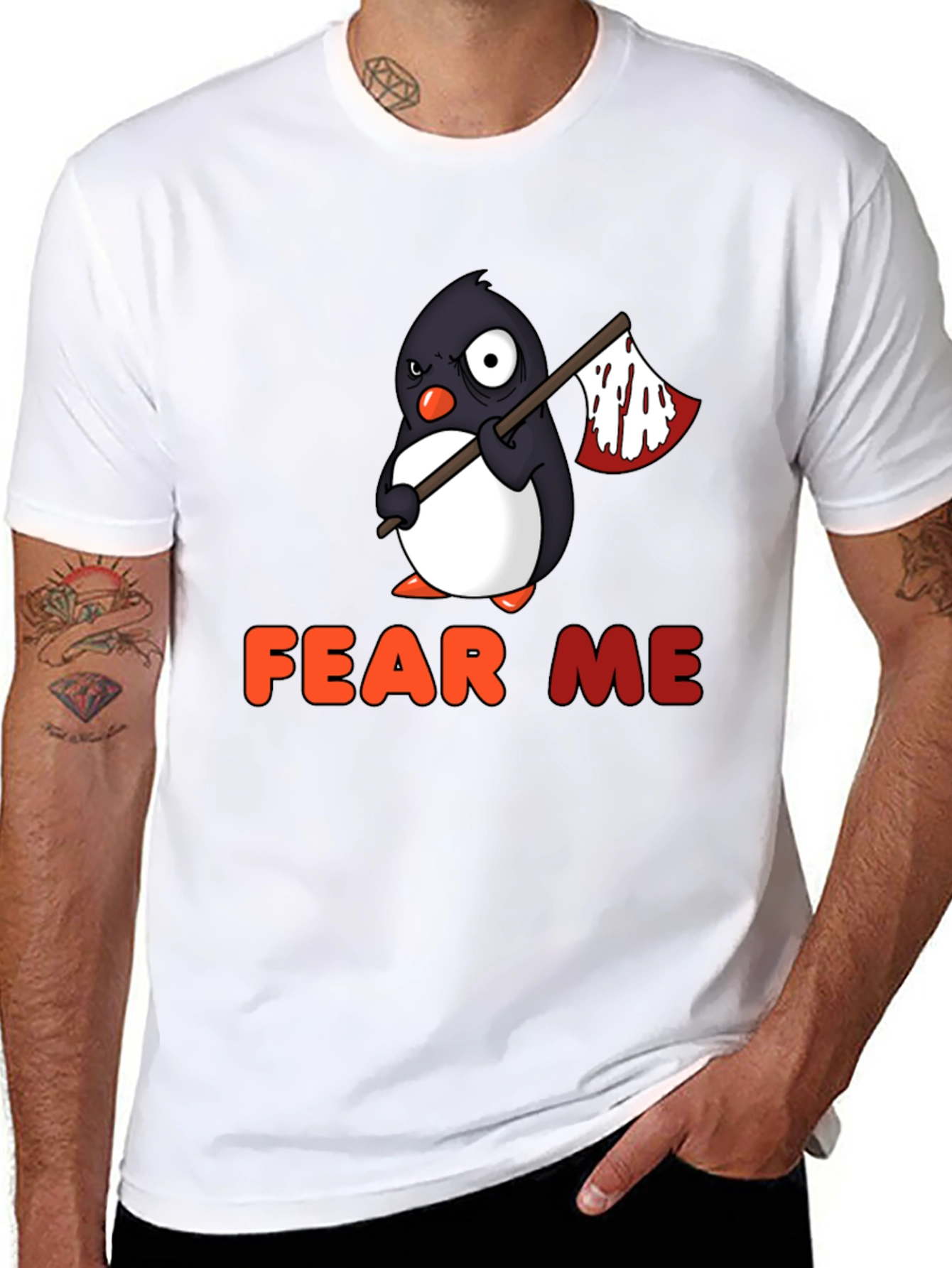 Fear Me Penguin Graphic T-Shirt