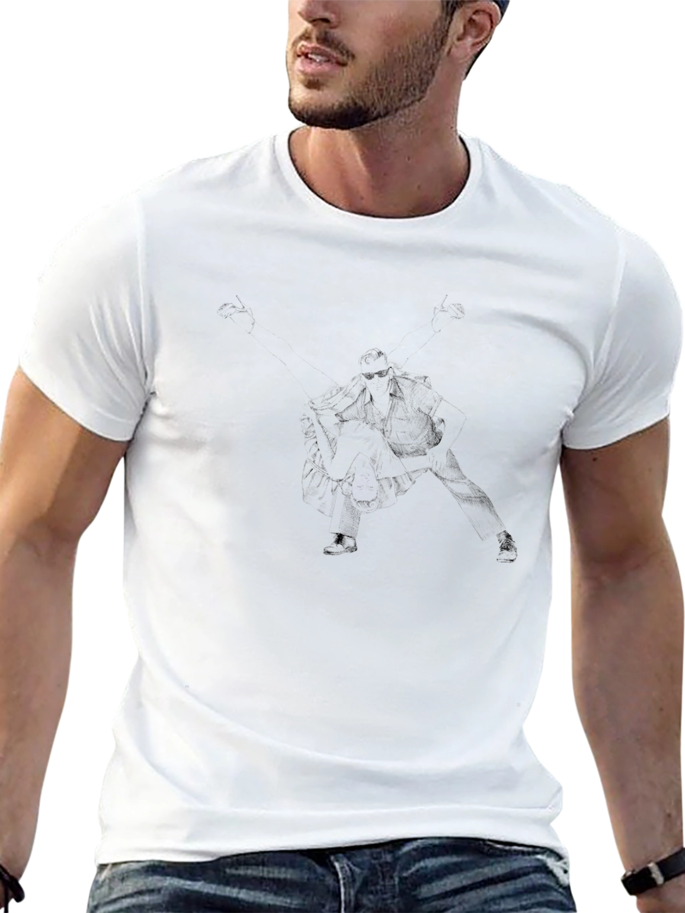 Mens Black Graphic Tee