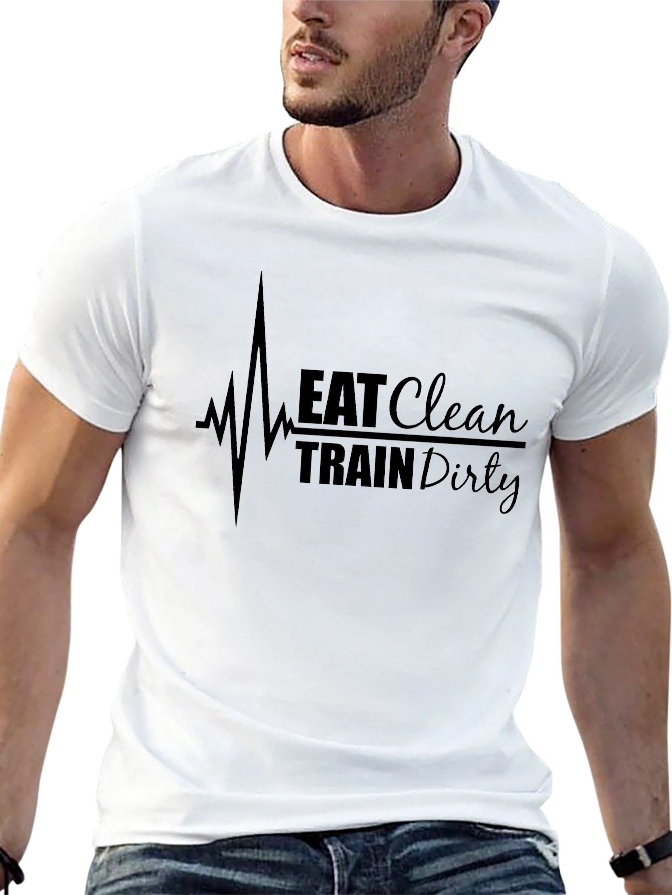 Eat Clean Train Dirty Graphic Tee - Black