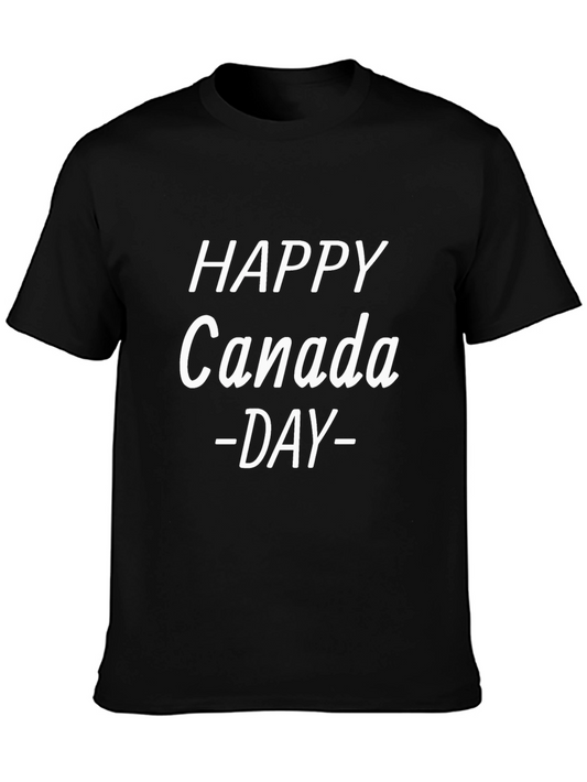 Happy Canada Day Graphic T-Shirt - Black