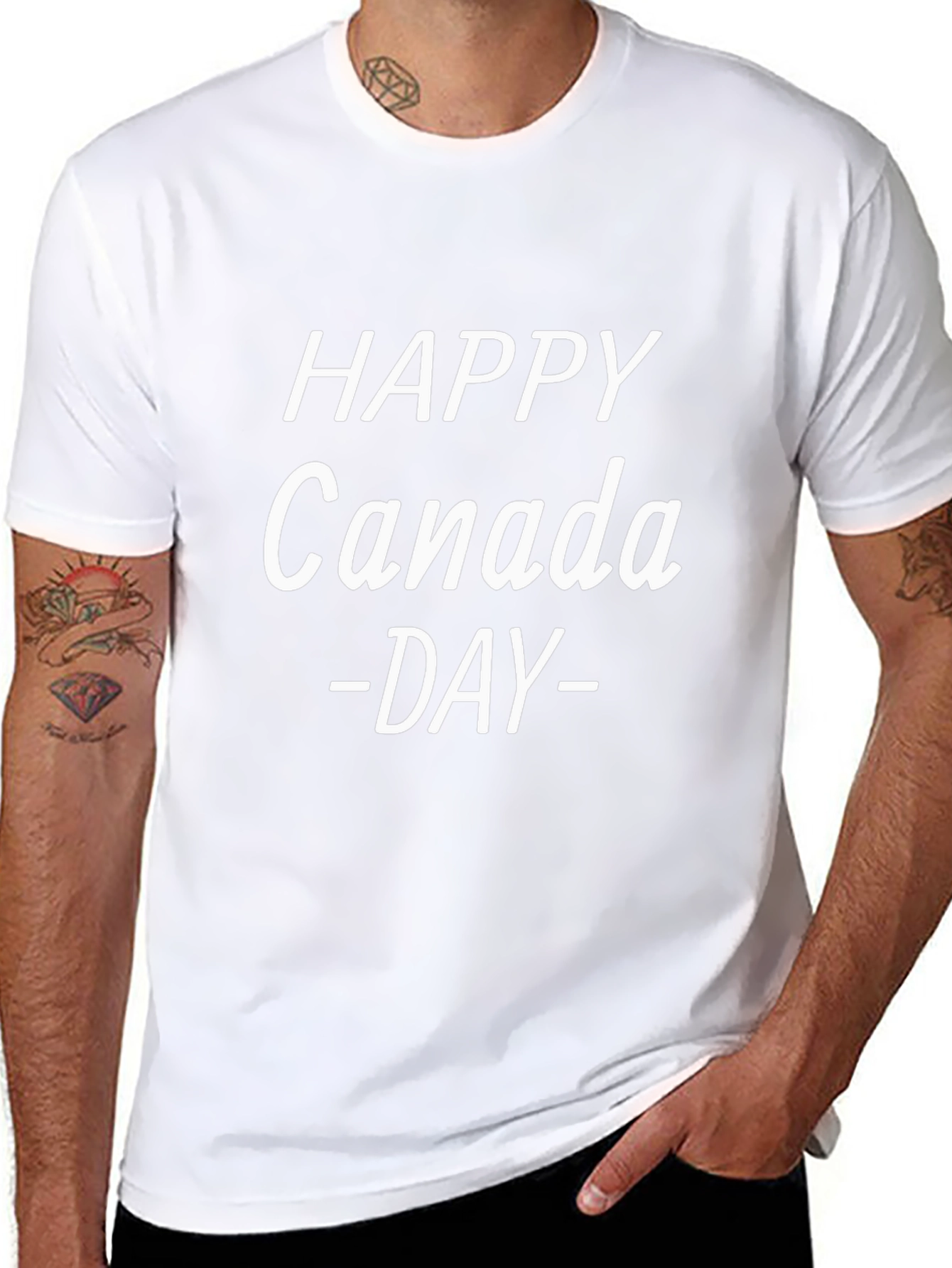 Happy Canada Day Graphic T-Shirt - Black
