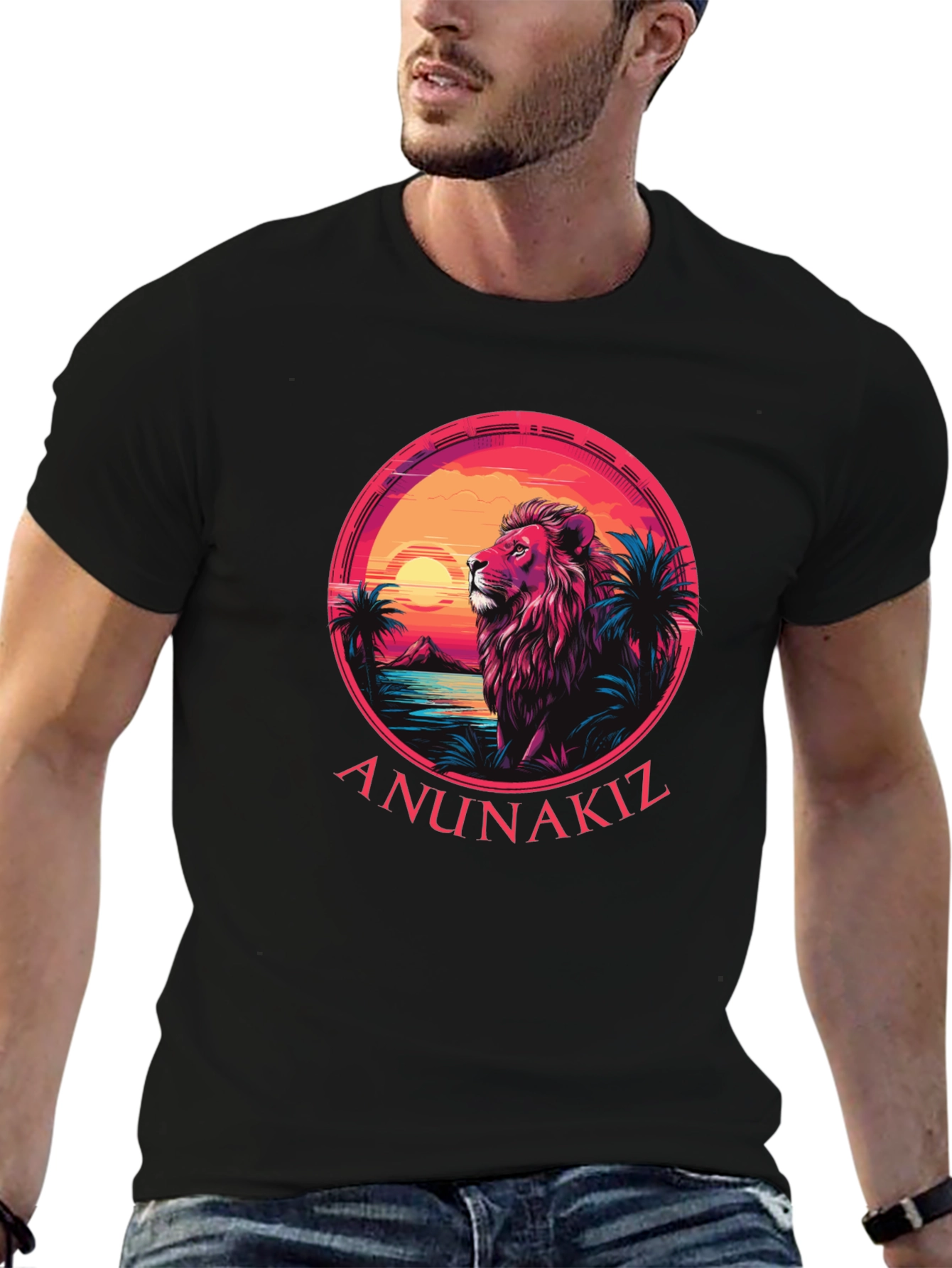 Lion Sunset Graphic Tee - Anunakiz Design