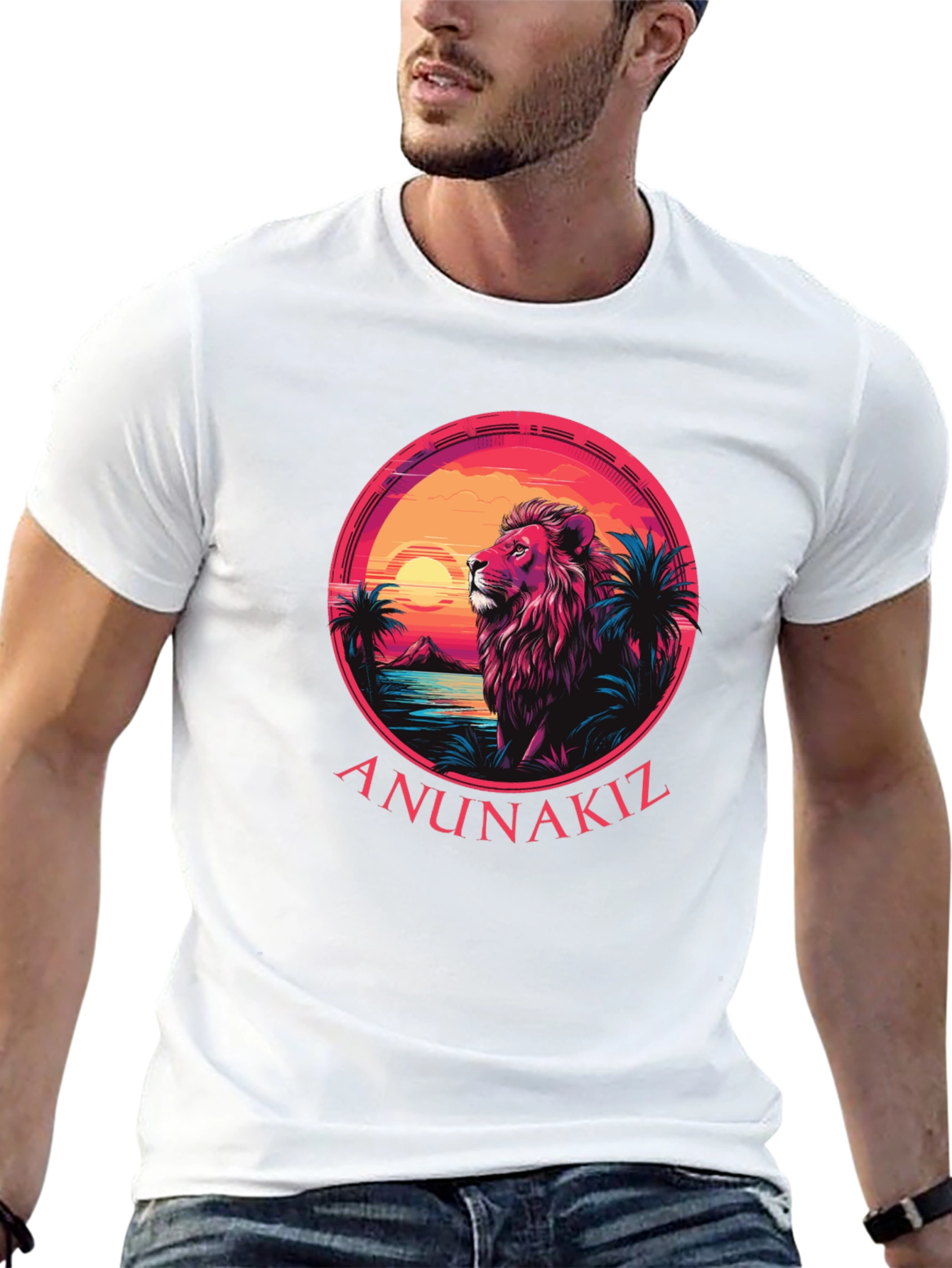 Lion Sunset Graphic Tee - Anunakiz Design