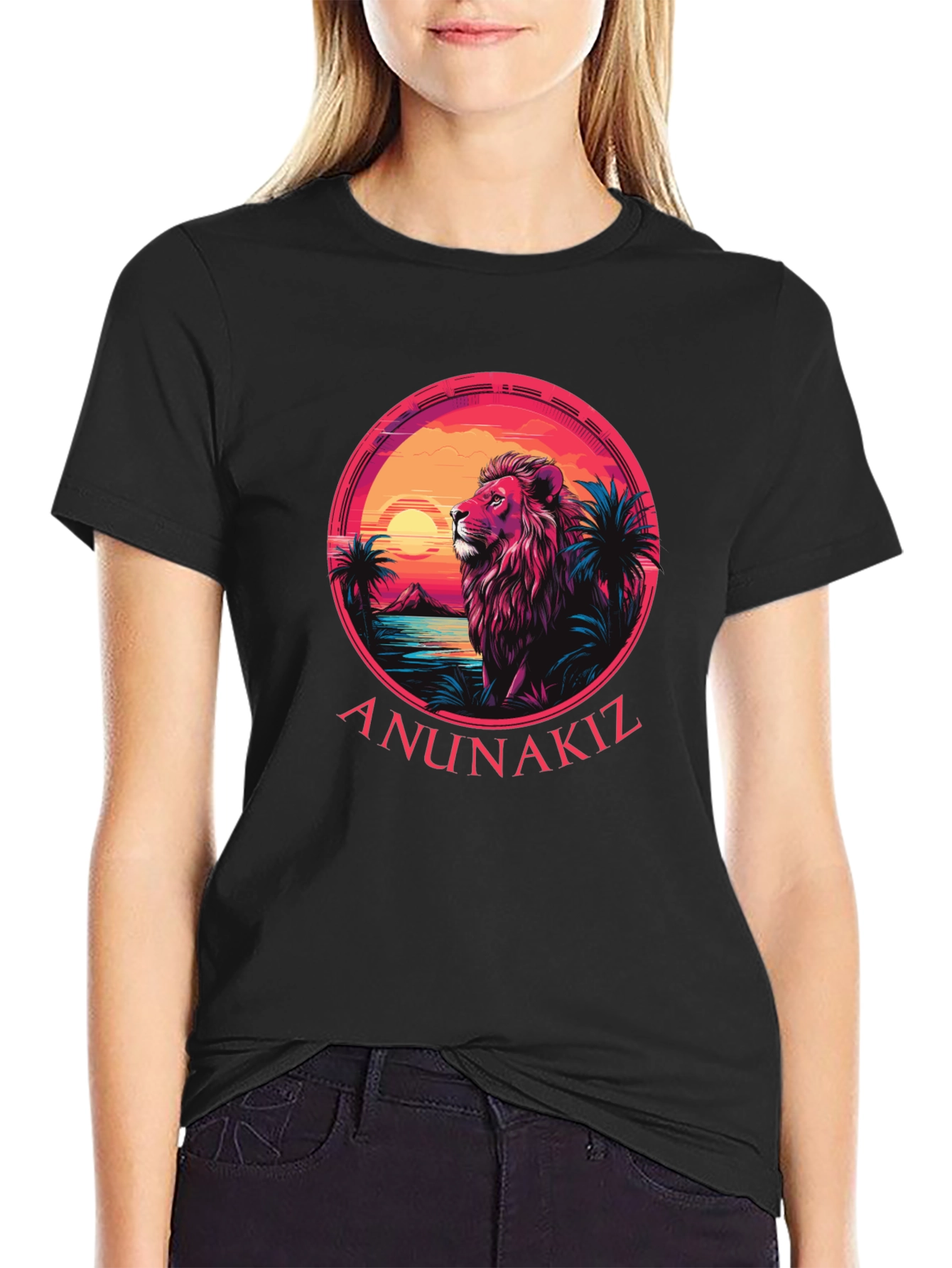 Lion Sunset Graphic Tee - Anunakiz Design