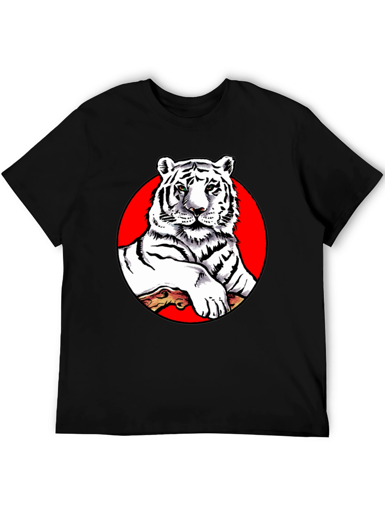Cool White Tiger Graphic Tee - Black